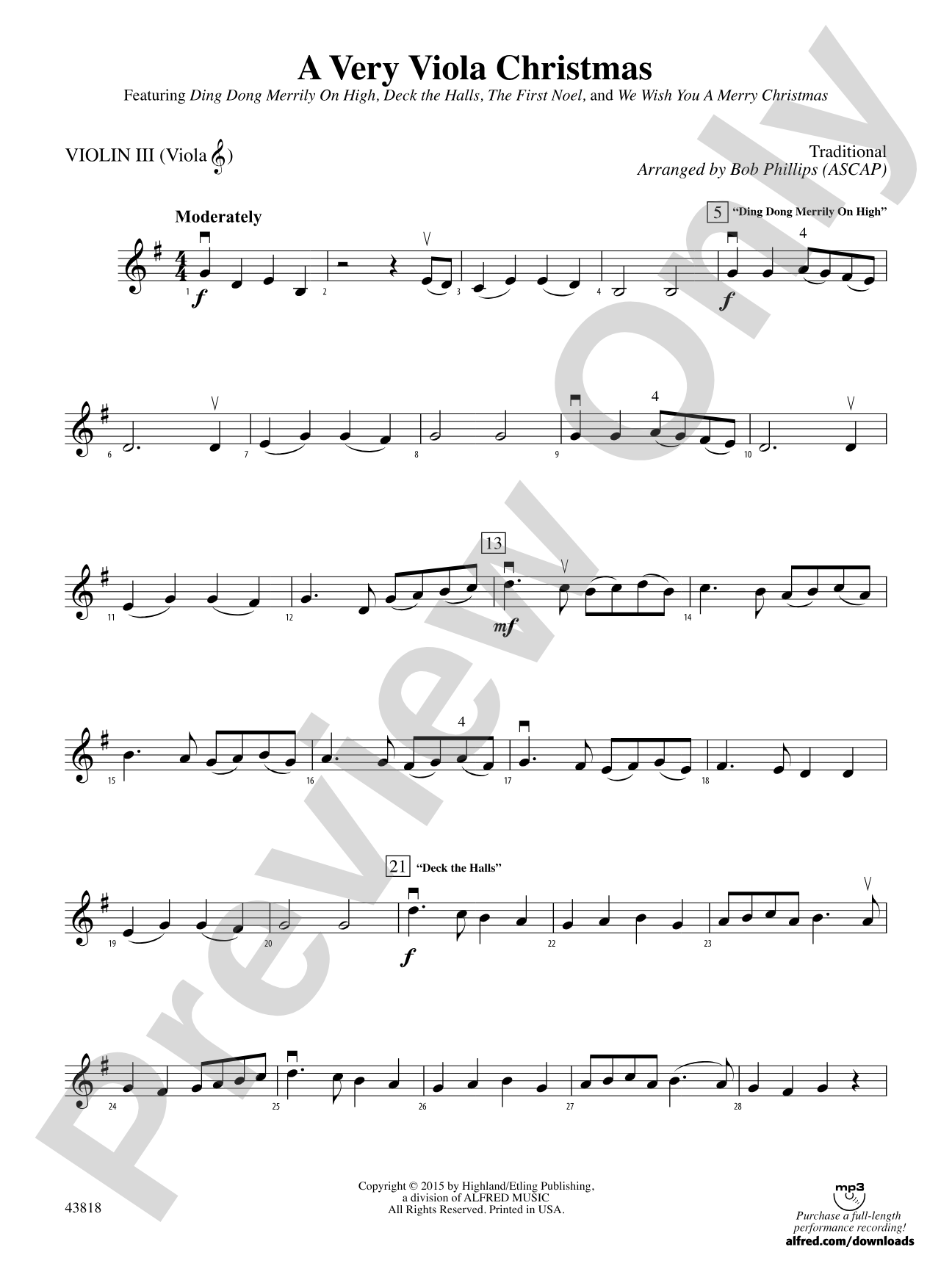 A Very Viola Christmas: 3rd Violin (Viola [TC])
