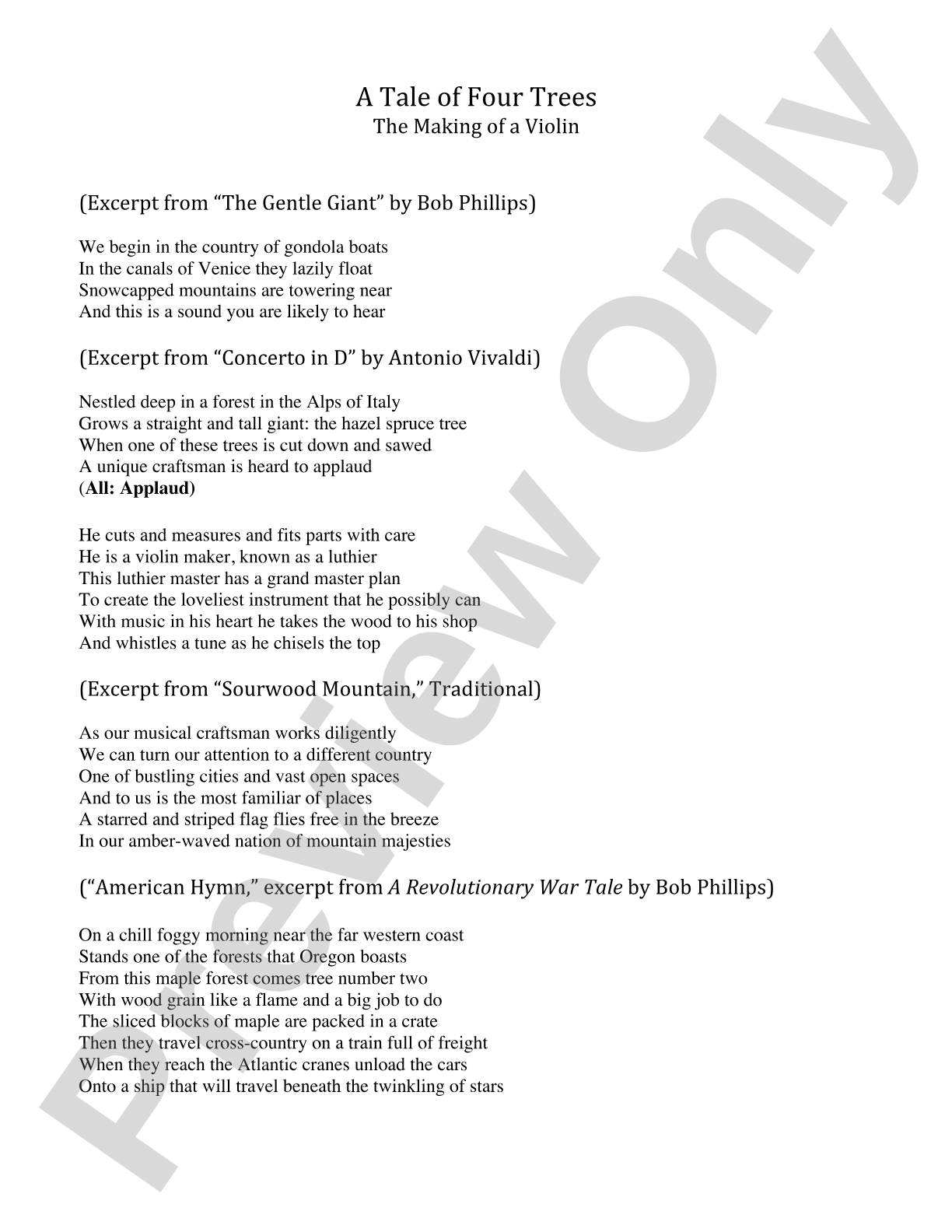 A Tale of Four Trees: Narrator