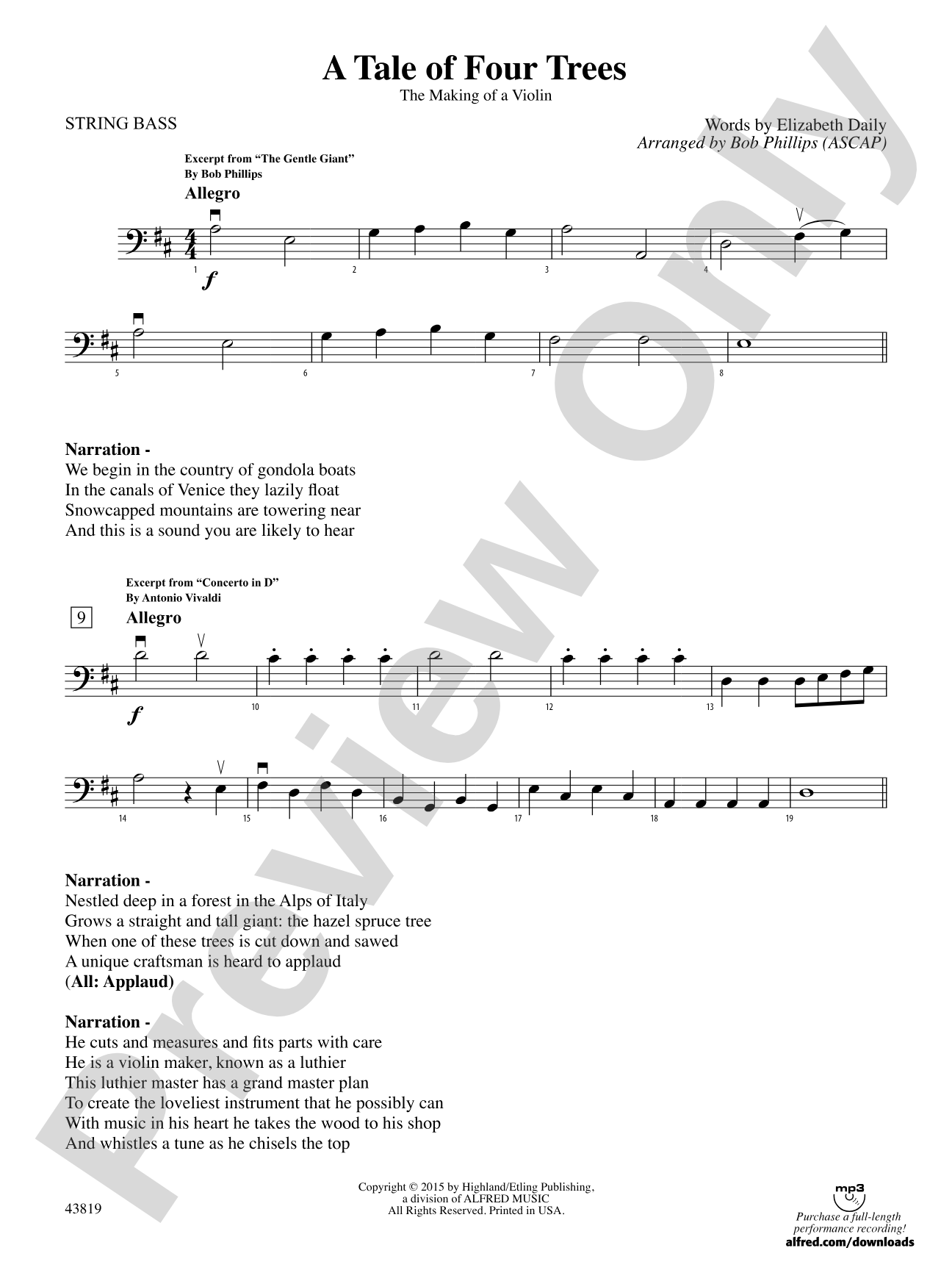 A Tale of Four Trees: String Bass