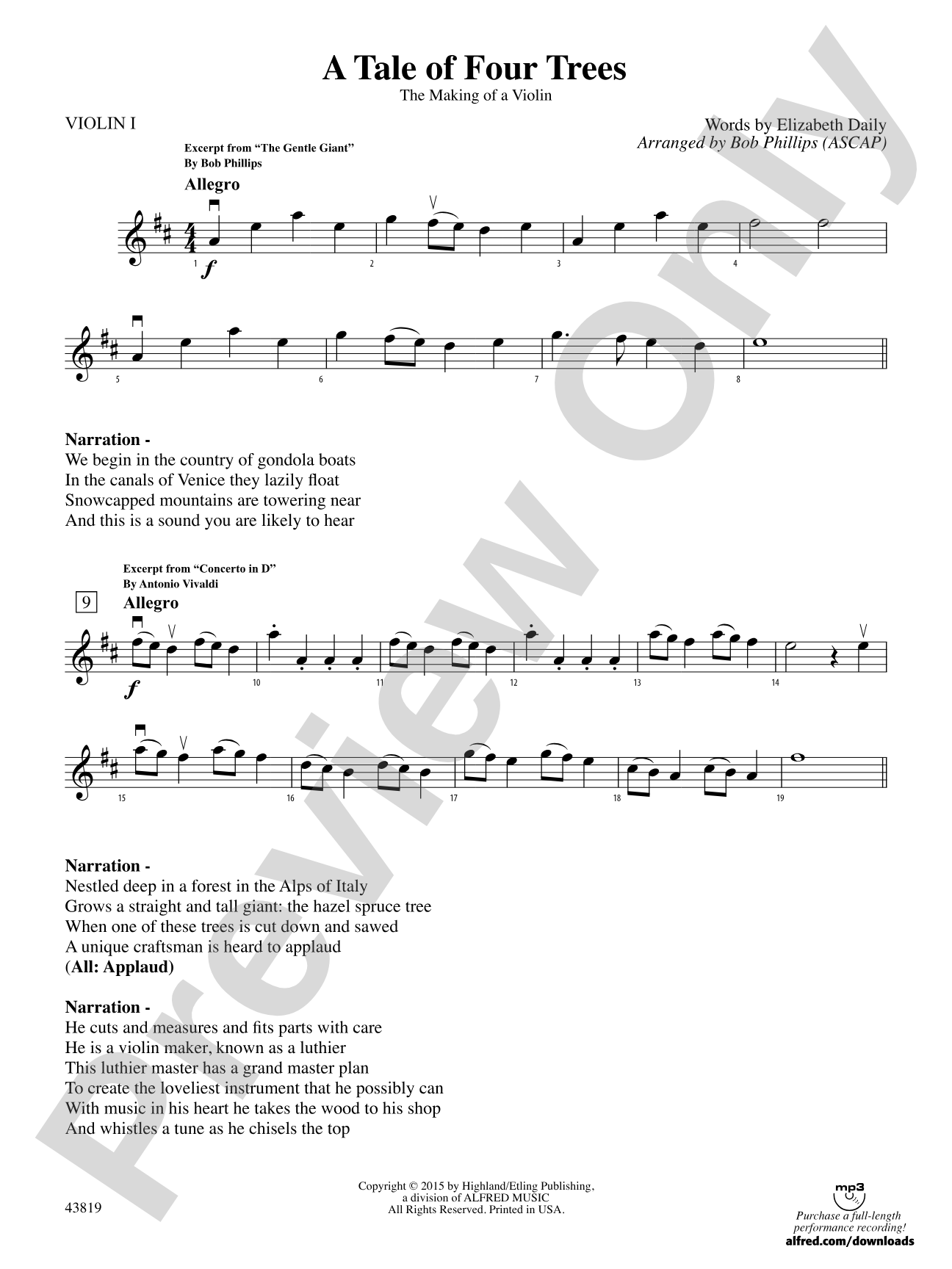 A Tale of Four Trees: 1st Violin