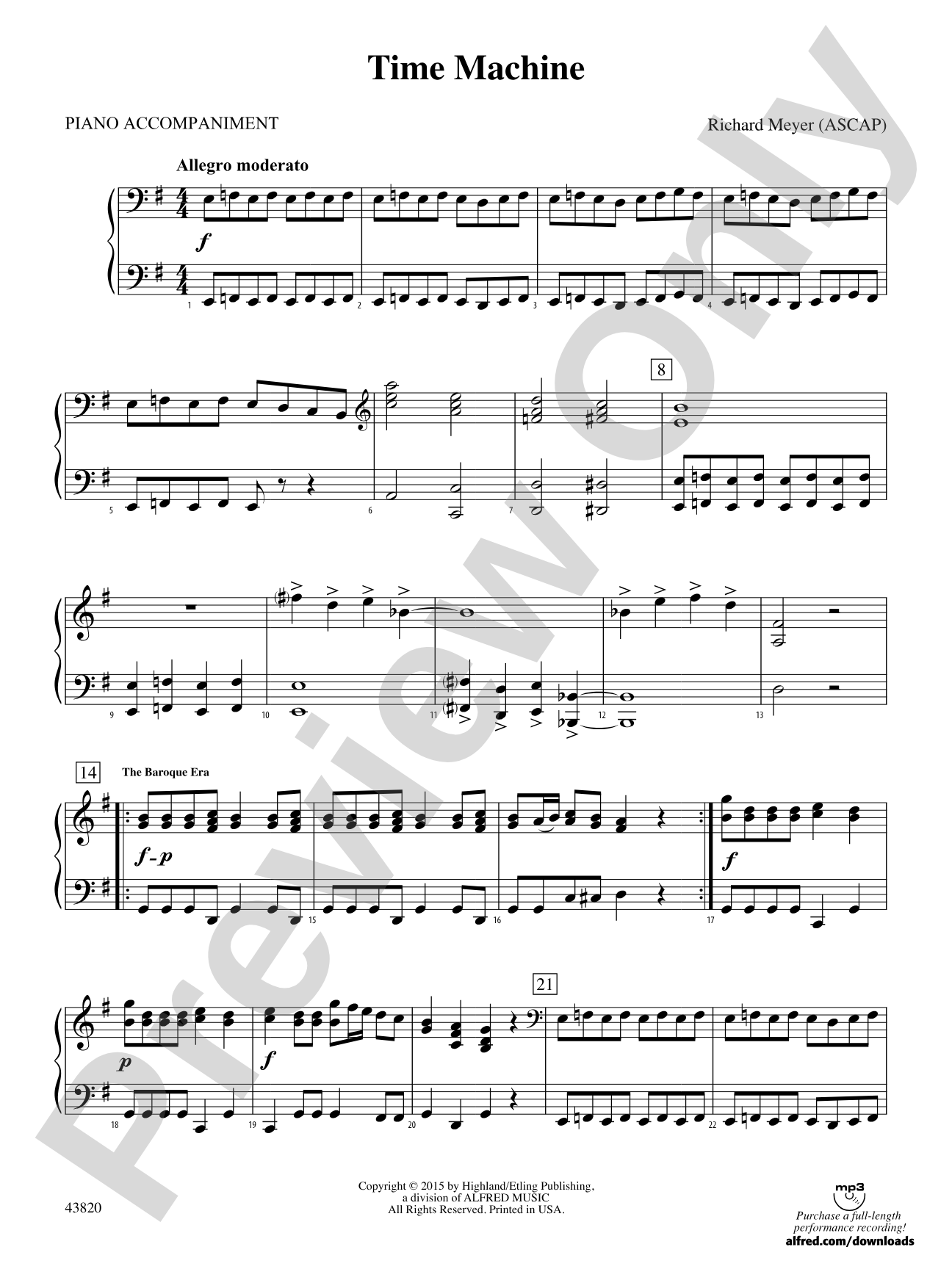 Time Machine: Piano Accompaniment