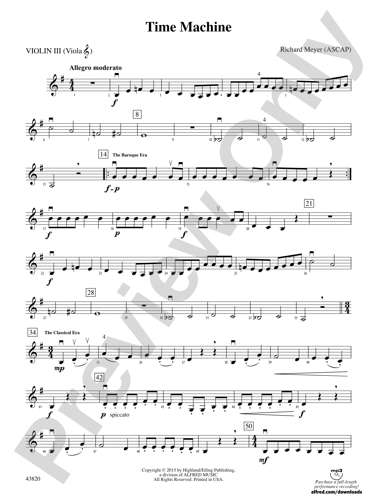 Time Machine: 3rd Violin (Viola [TC])