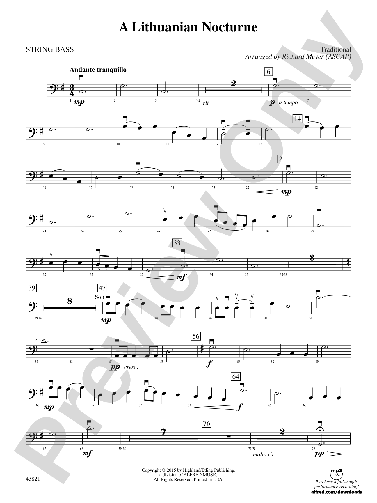A Lithuanian Nocturne: String Bass