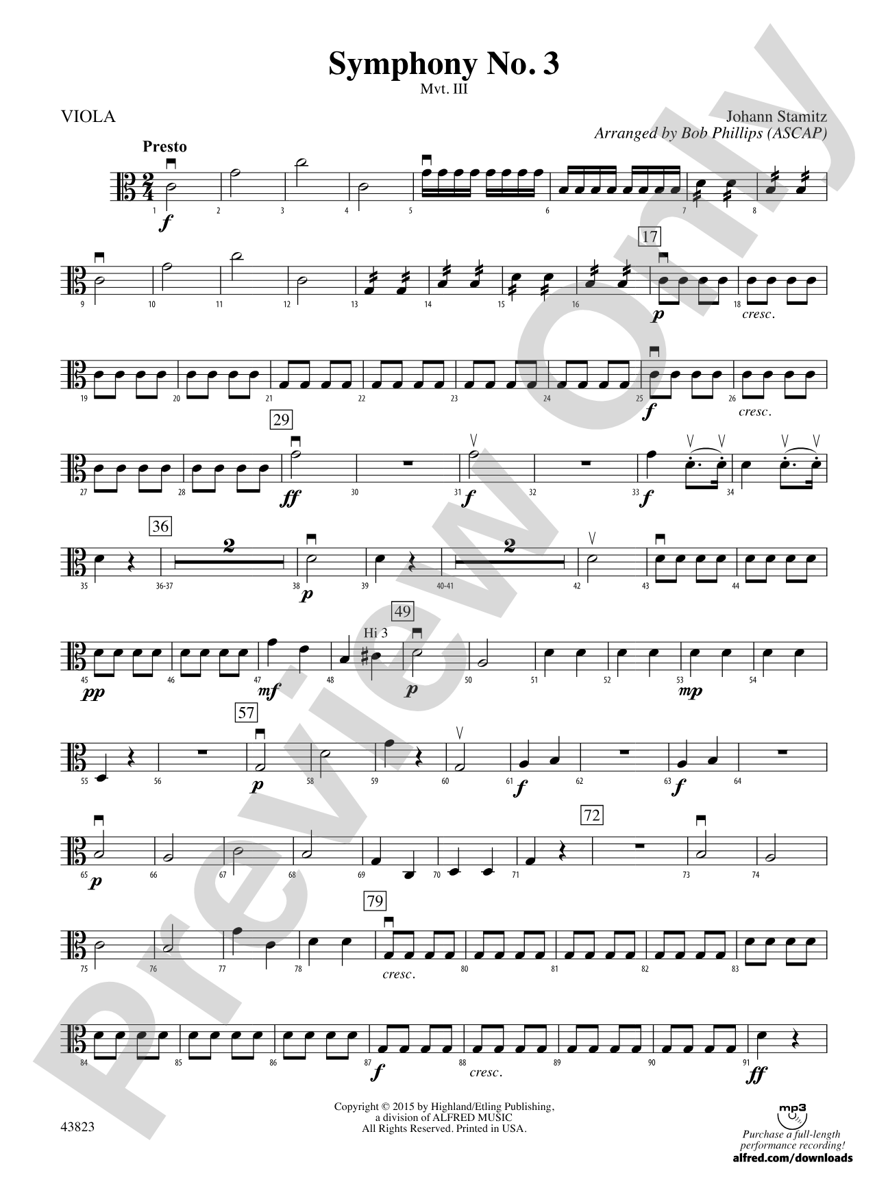 Symphony No. 3: Viola