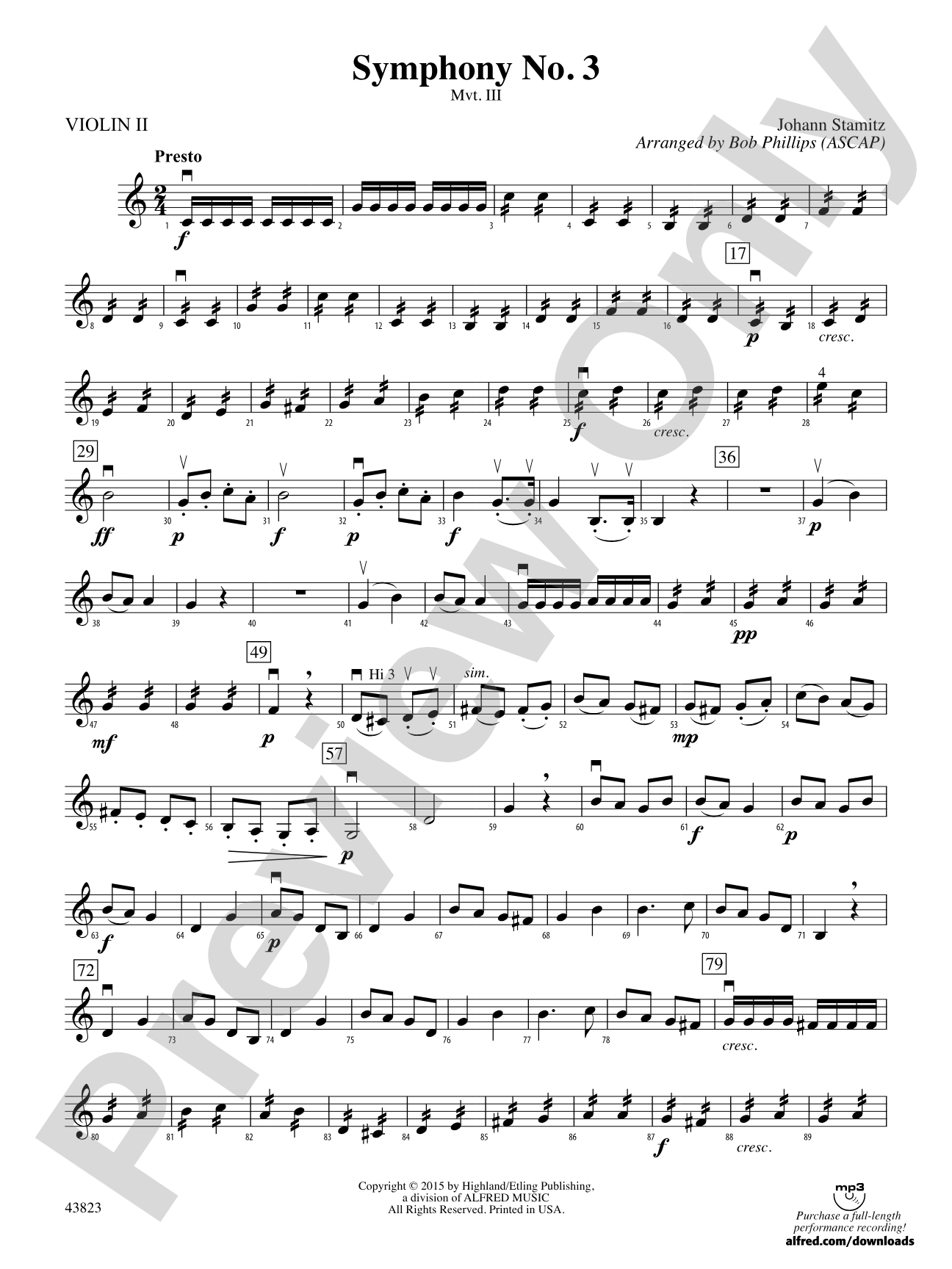 Symphony No. 3: 2nd Violin