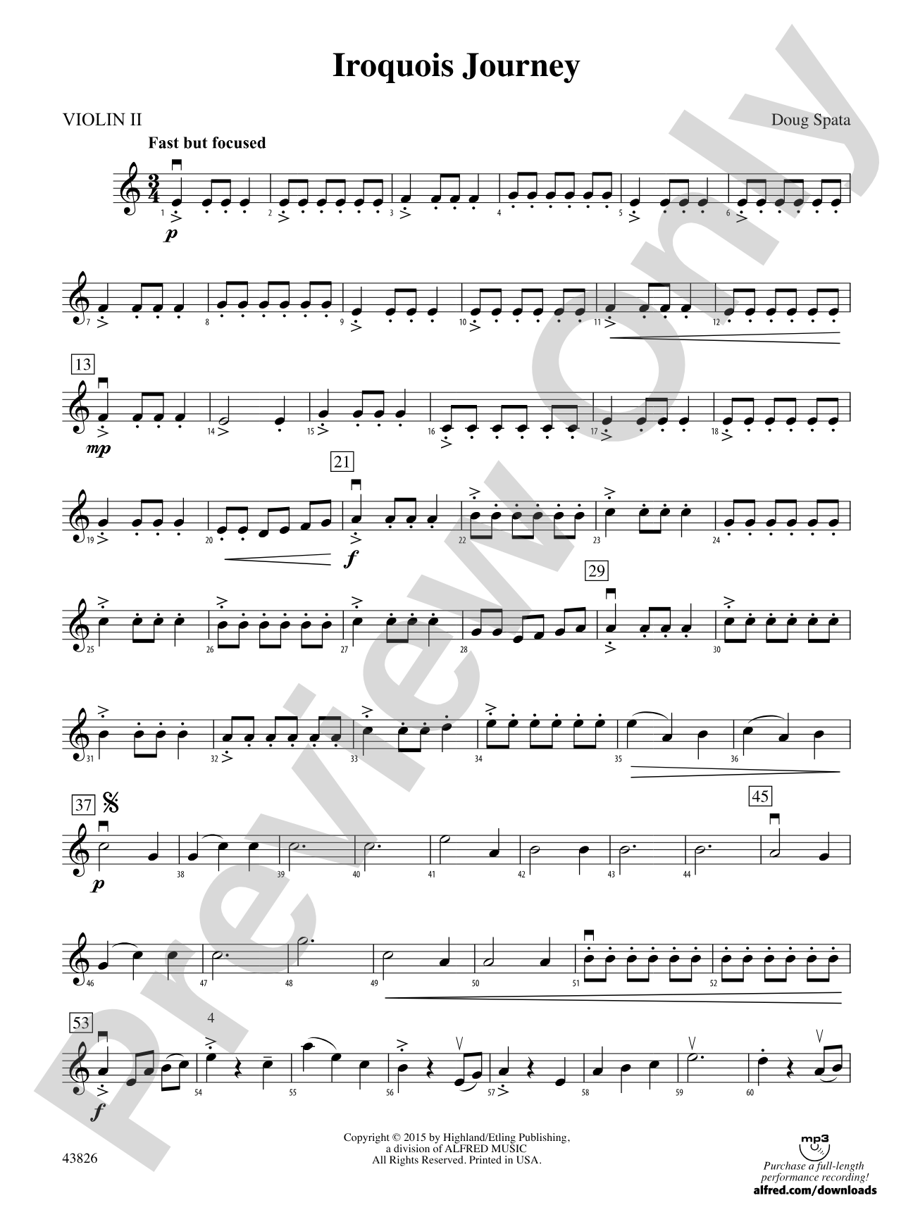 Iroquois Journey: 2nd Violin