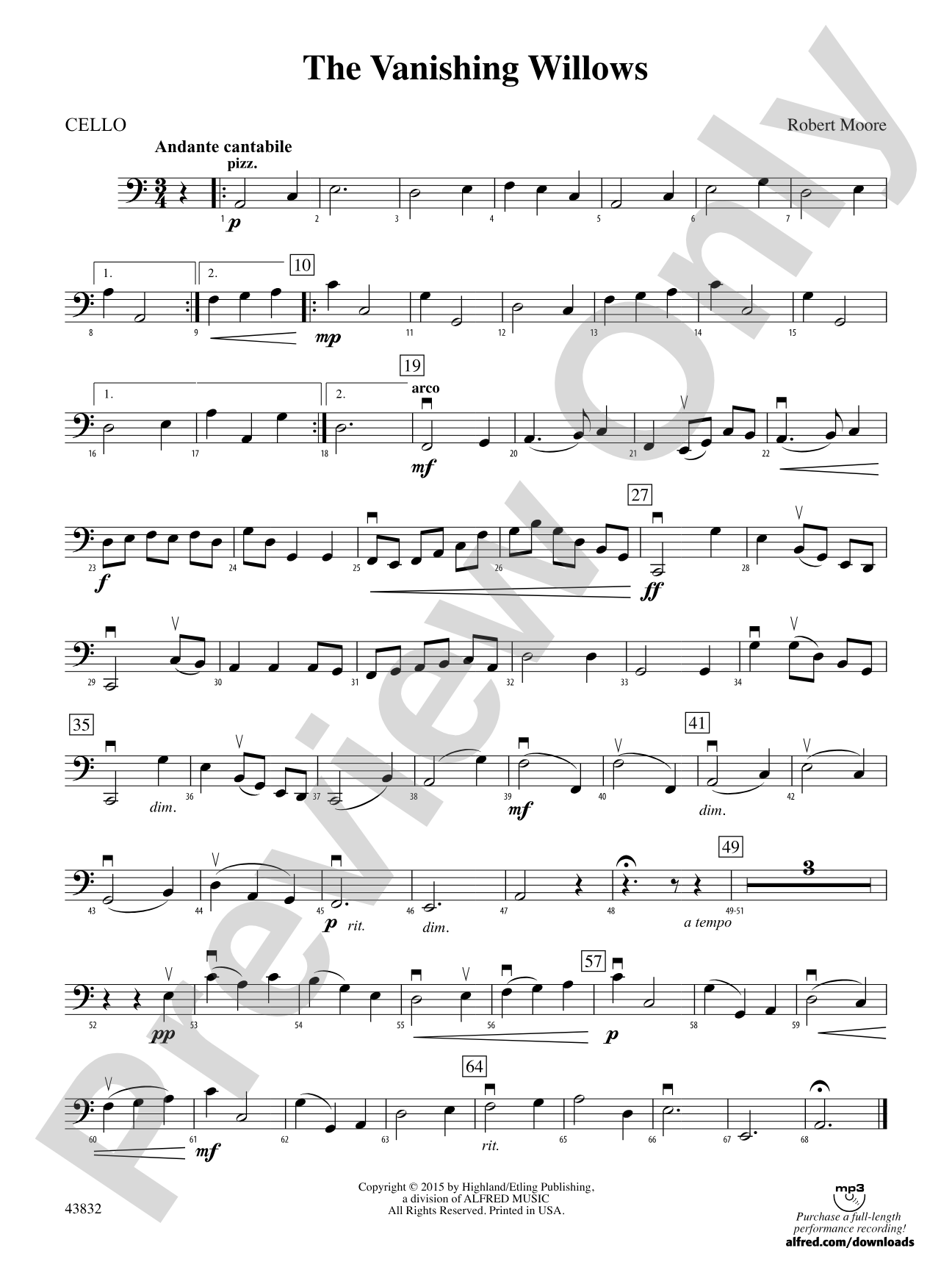 The Vanishing Willows: Cello