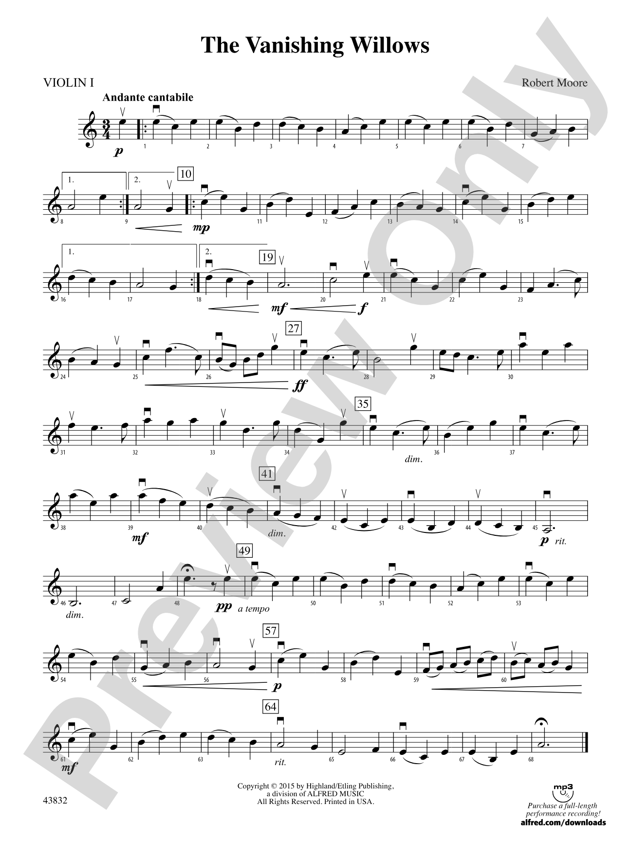 The Vanishing Willows: 1st Violin
