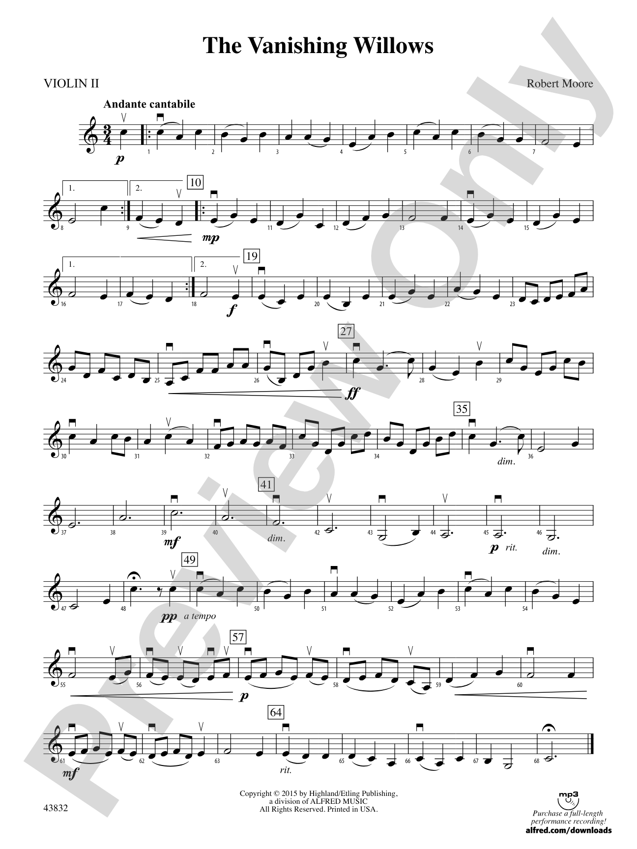 The Vanishing Willows: 2nd Violin