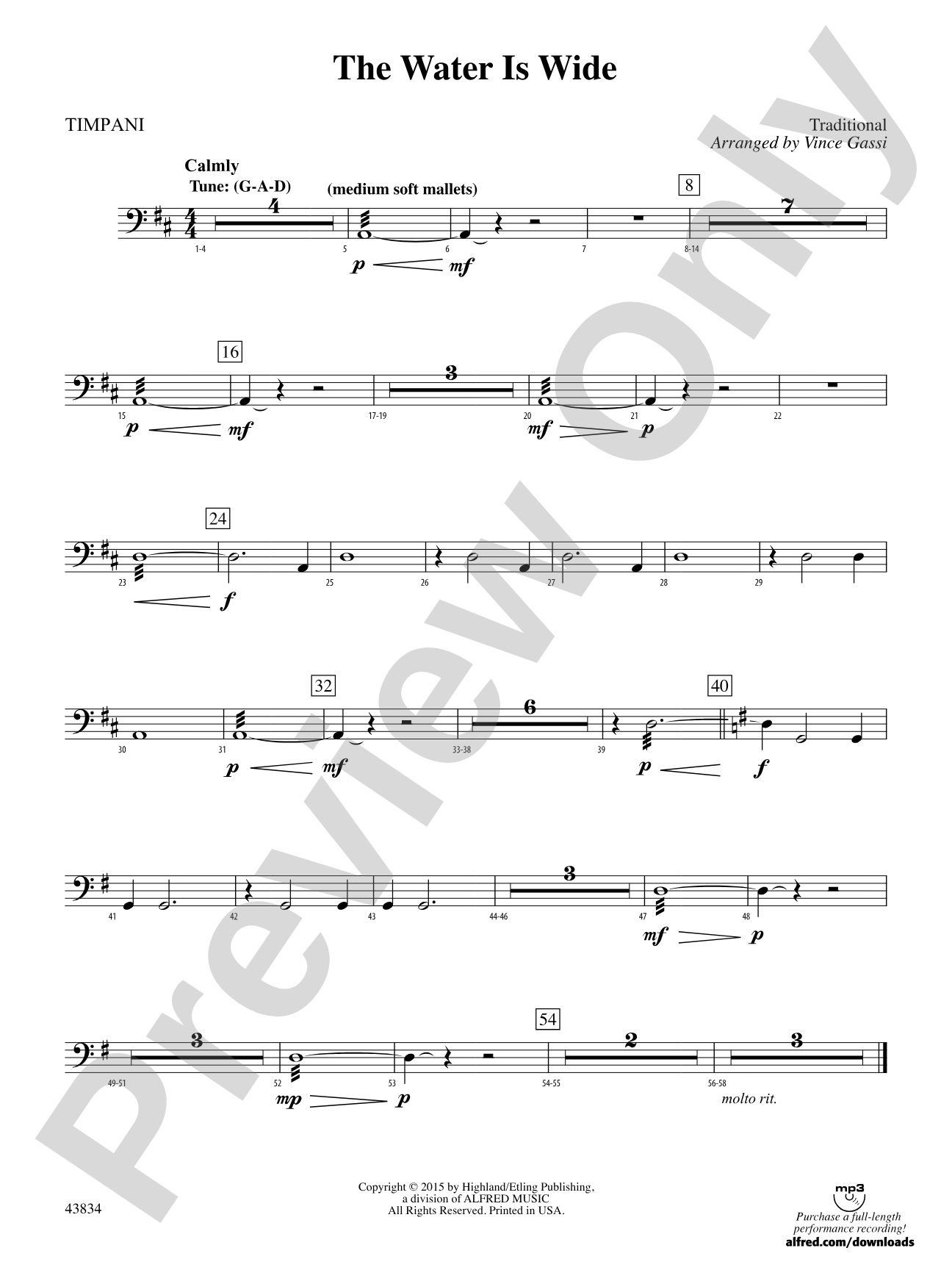 The Water Is Wide: Timpani