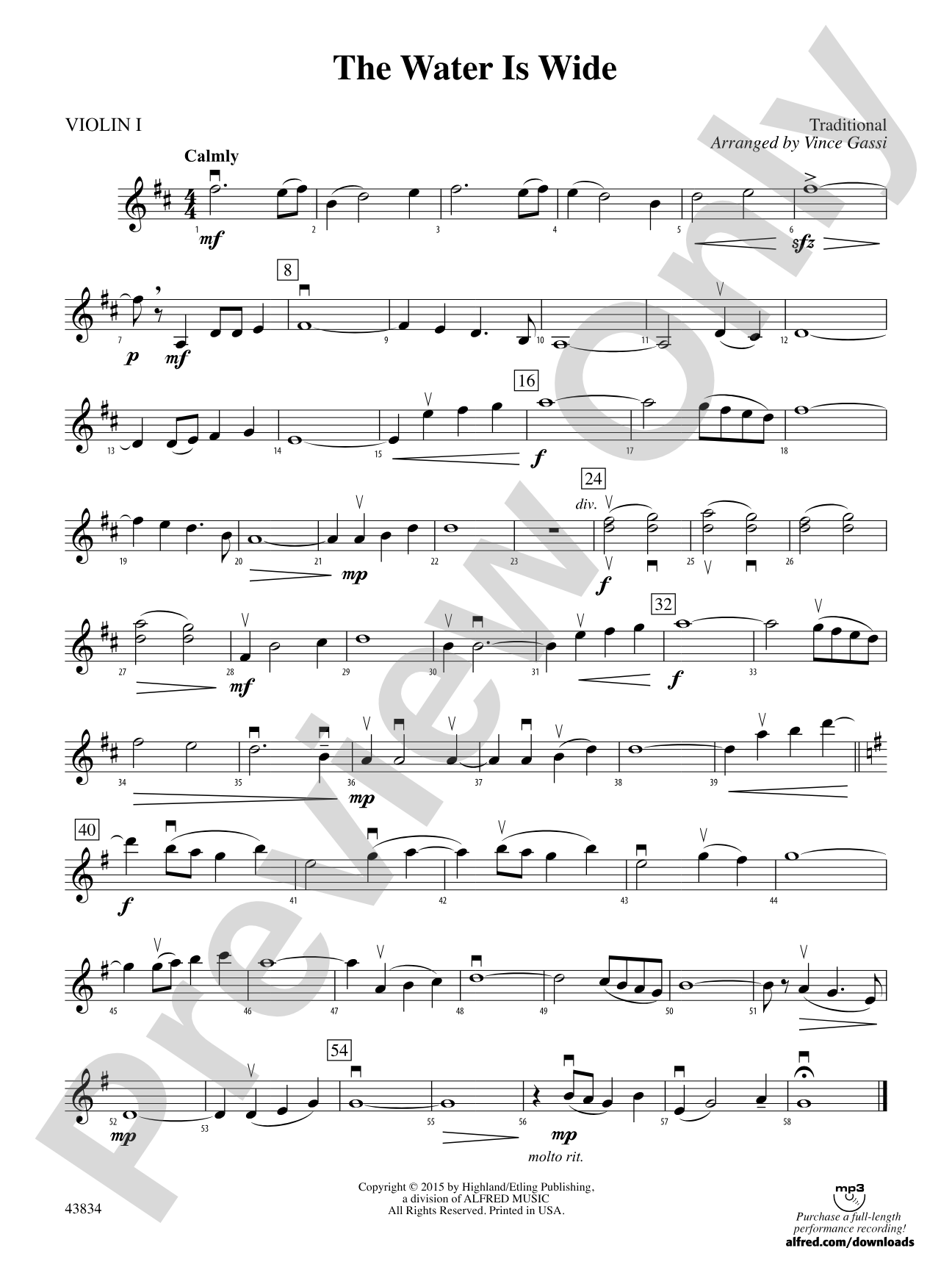 The Water Is Wide: 1st Violin