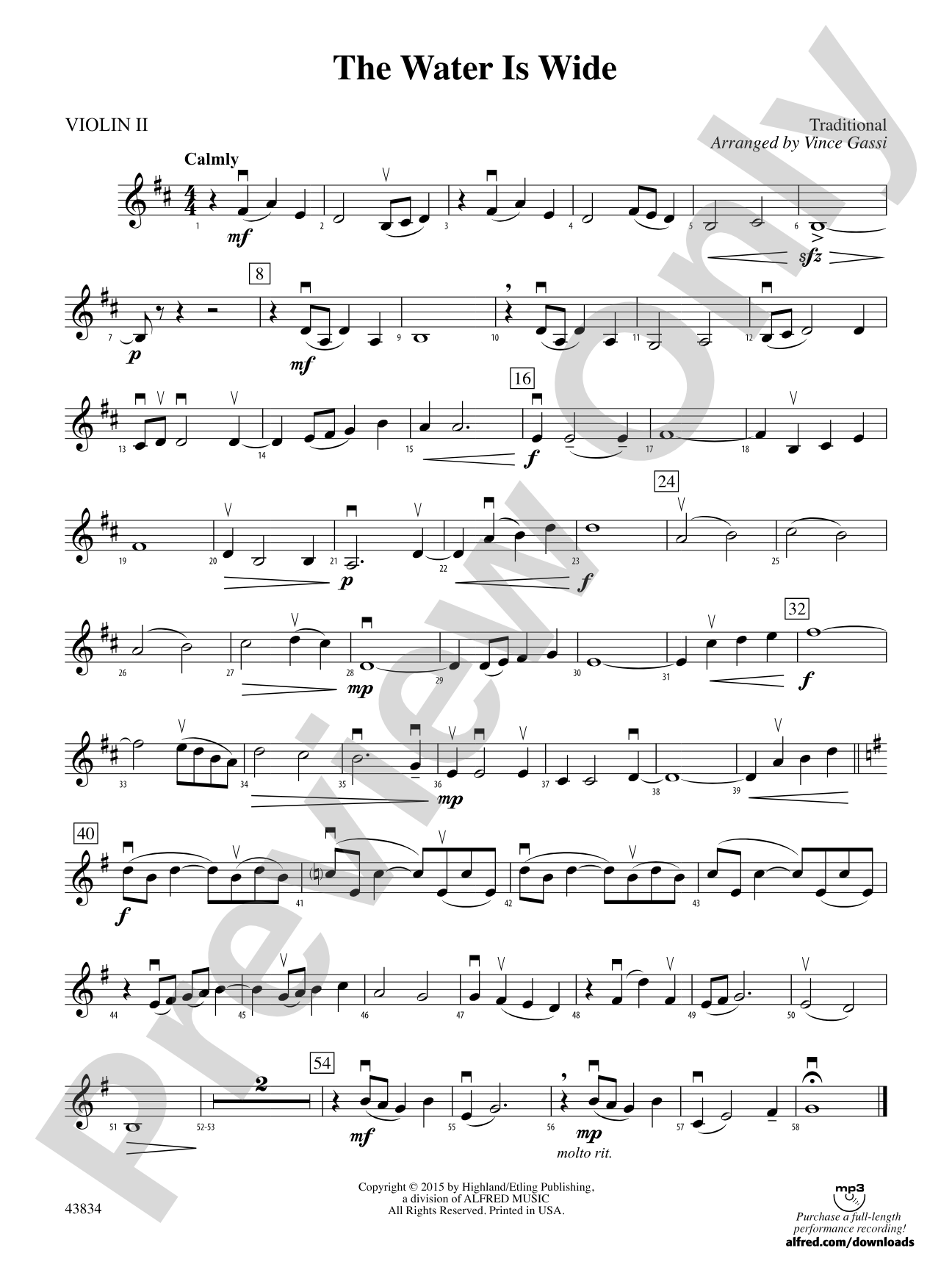 The Water Is Wide: 2nd Violin