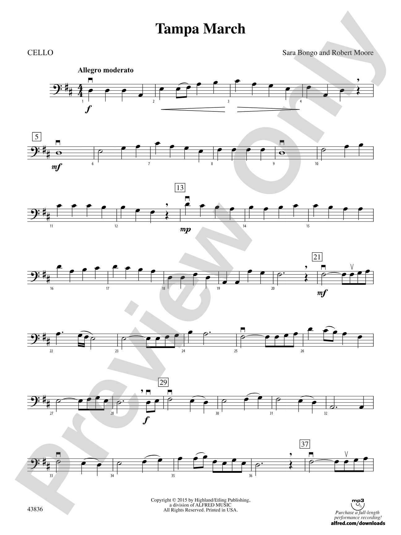 Tampa March: Cello