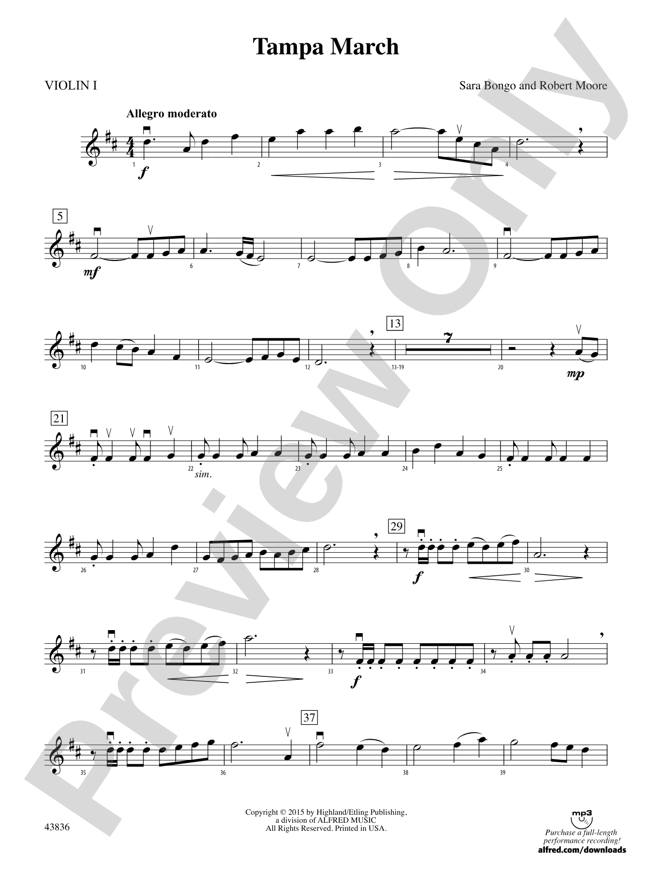 Tampa March: 1st Violin
