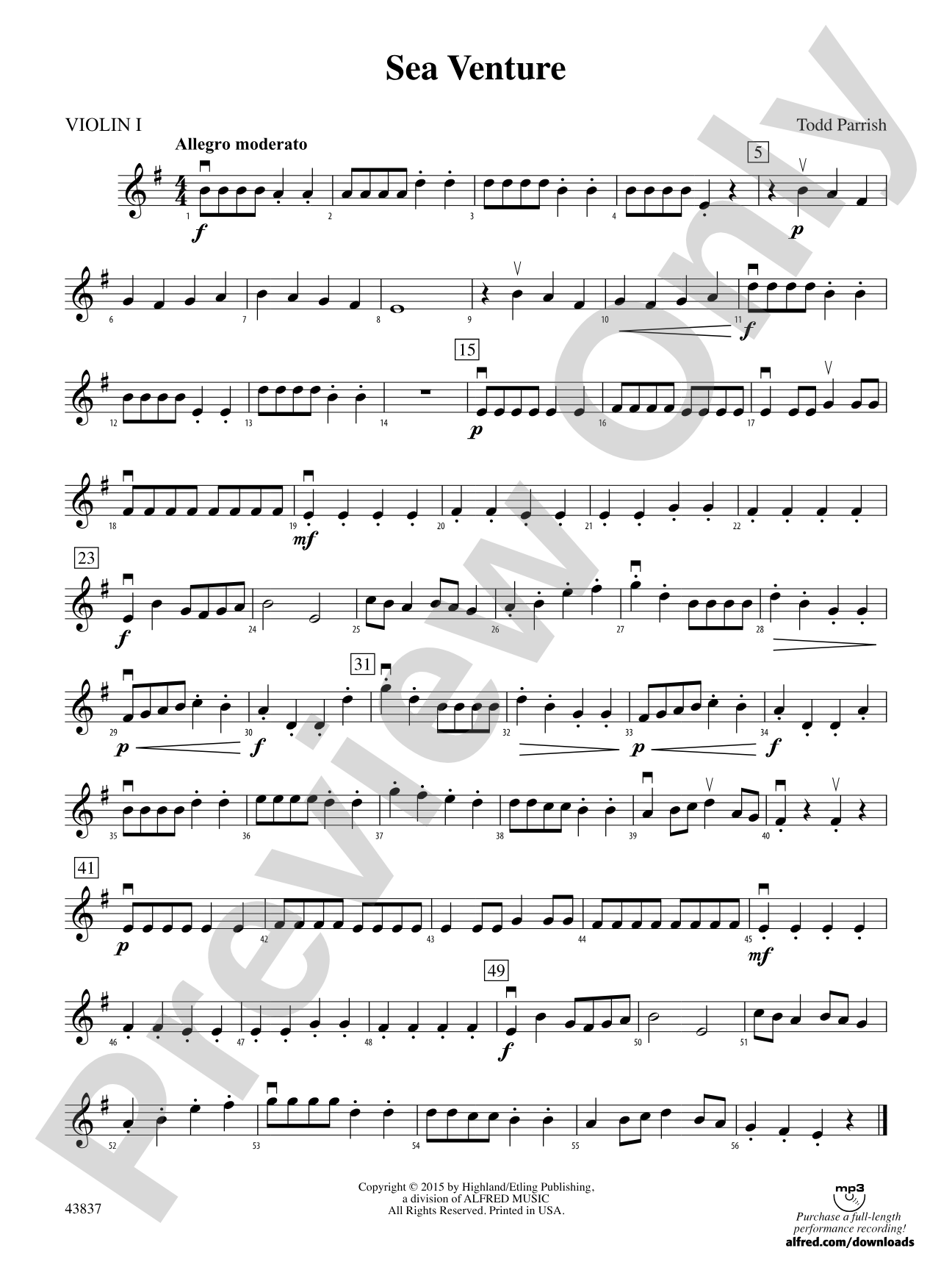 Sea Venture: 1st Violin