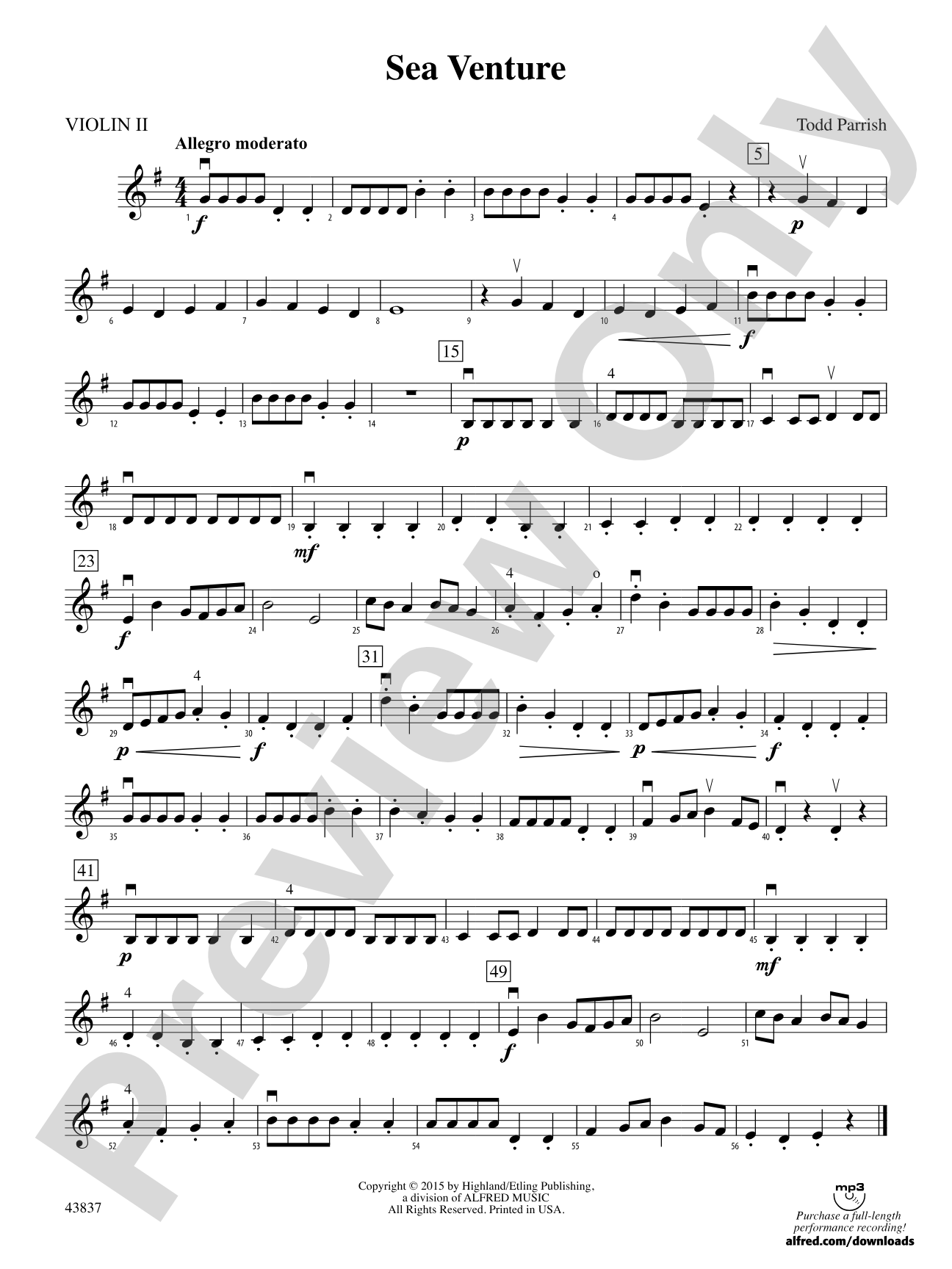 Sea Venture: 2nd Violin