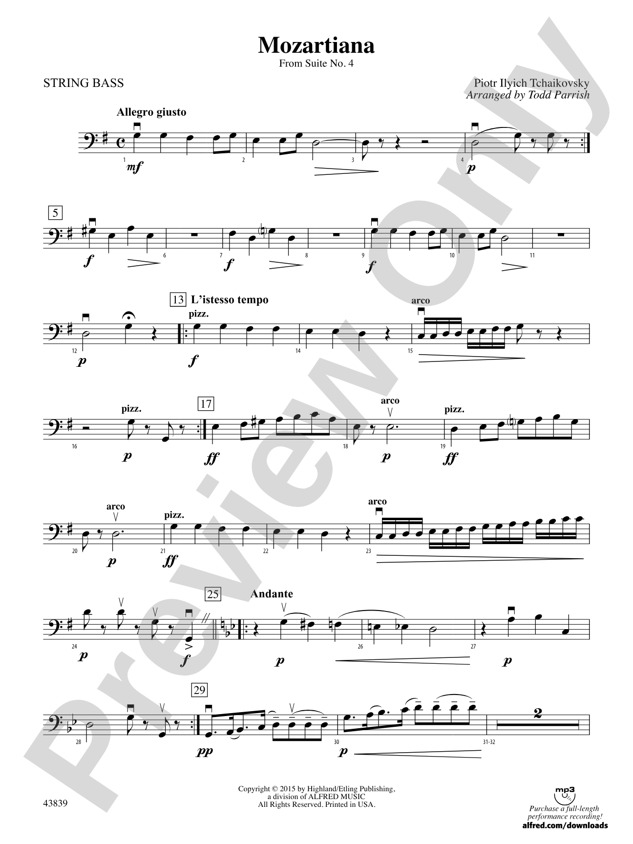 Mozartiana: String Bass