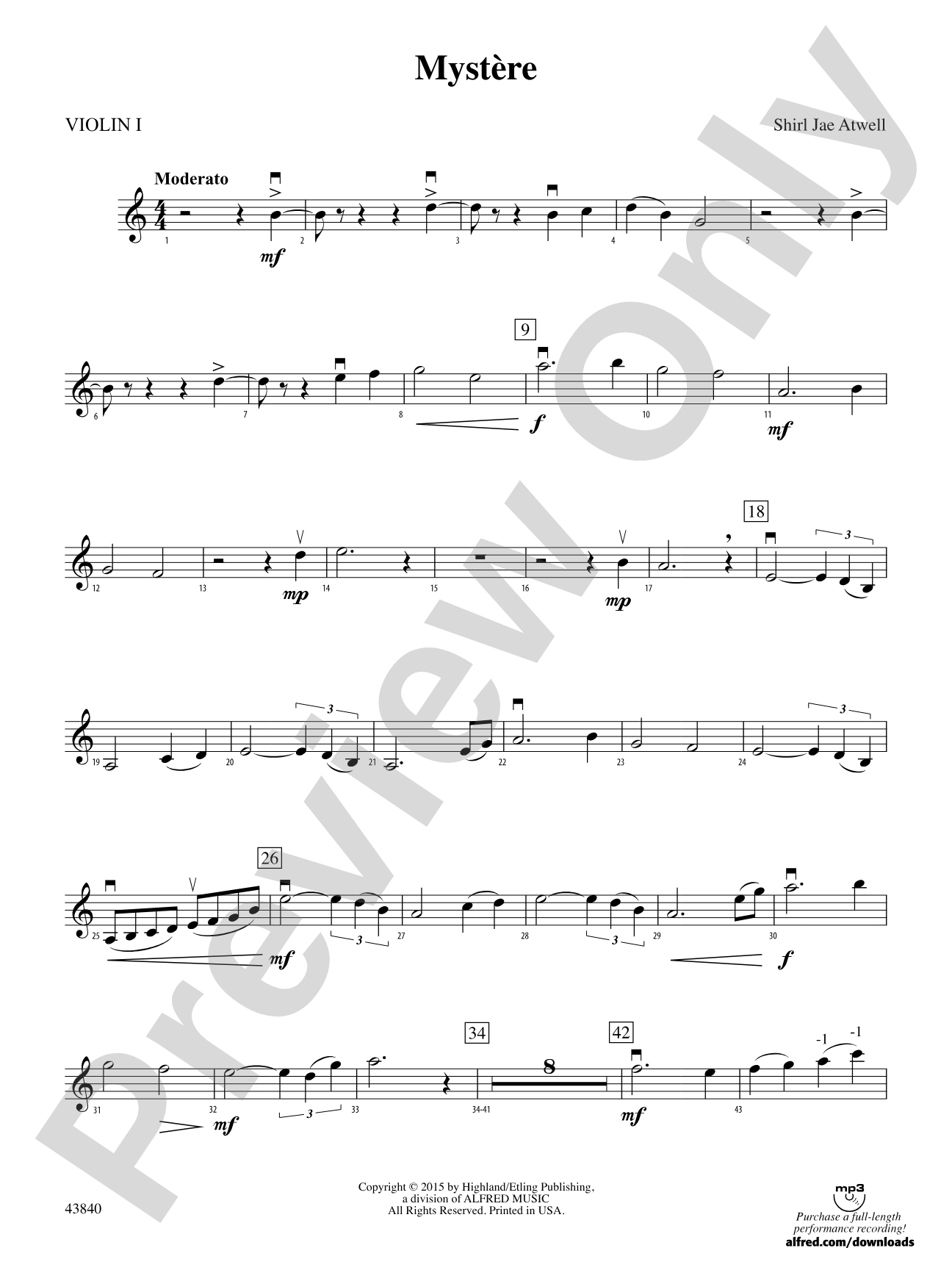 Mystère: 1st Violin