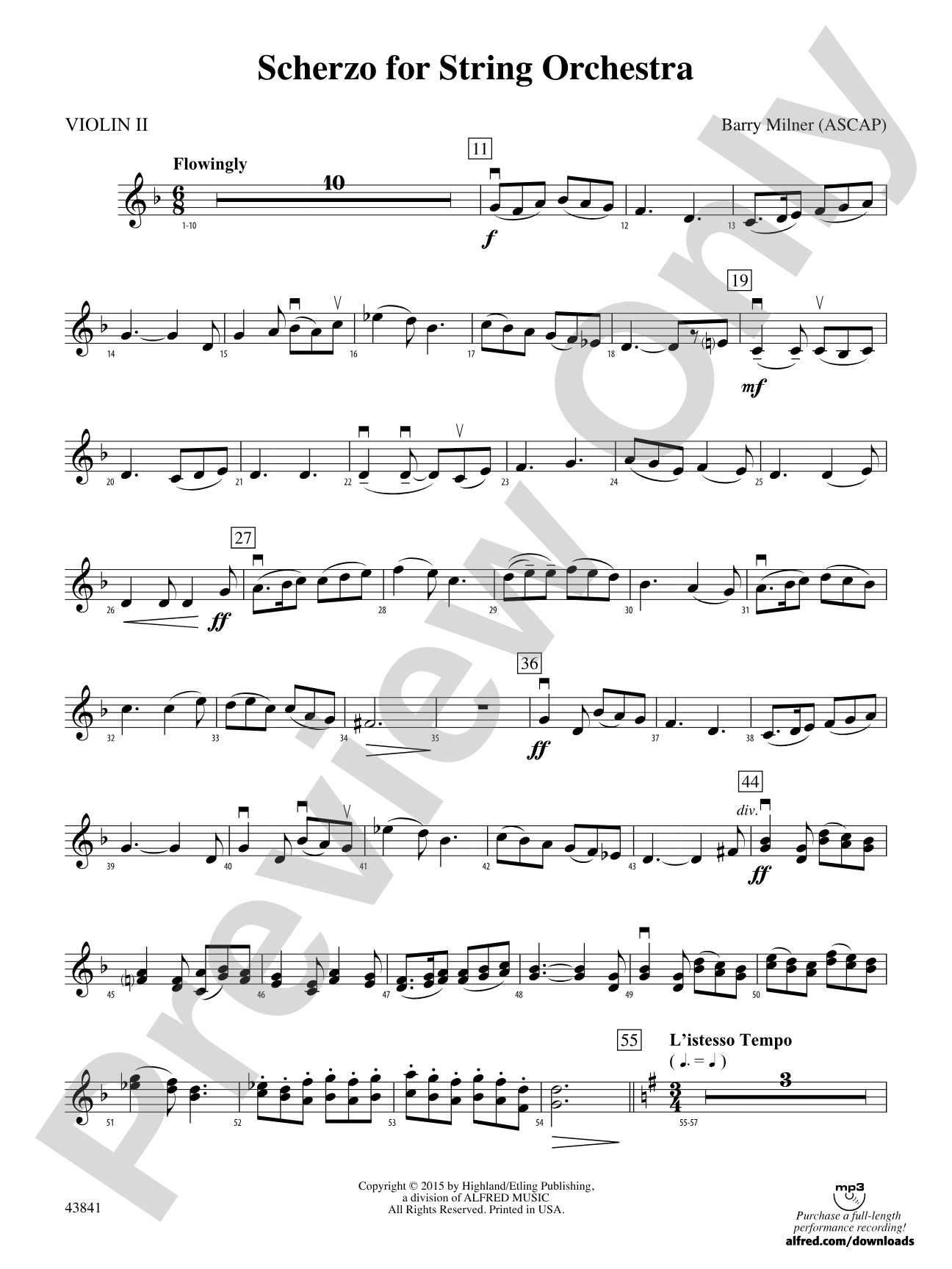 Scherzo for String Orchestra: 2nd Violin