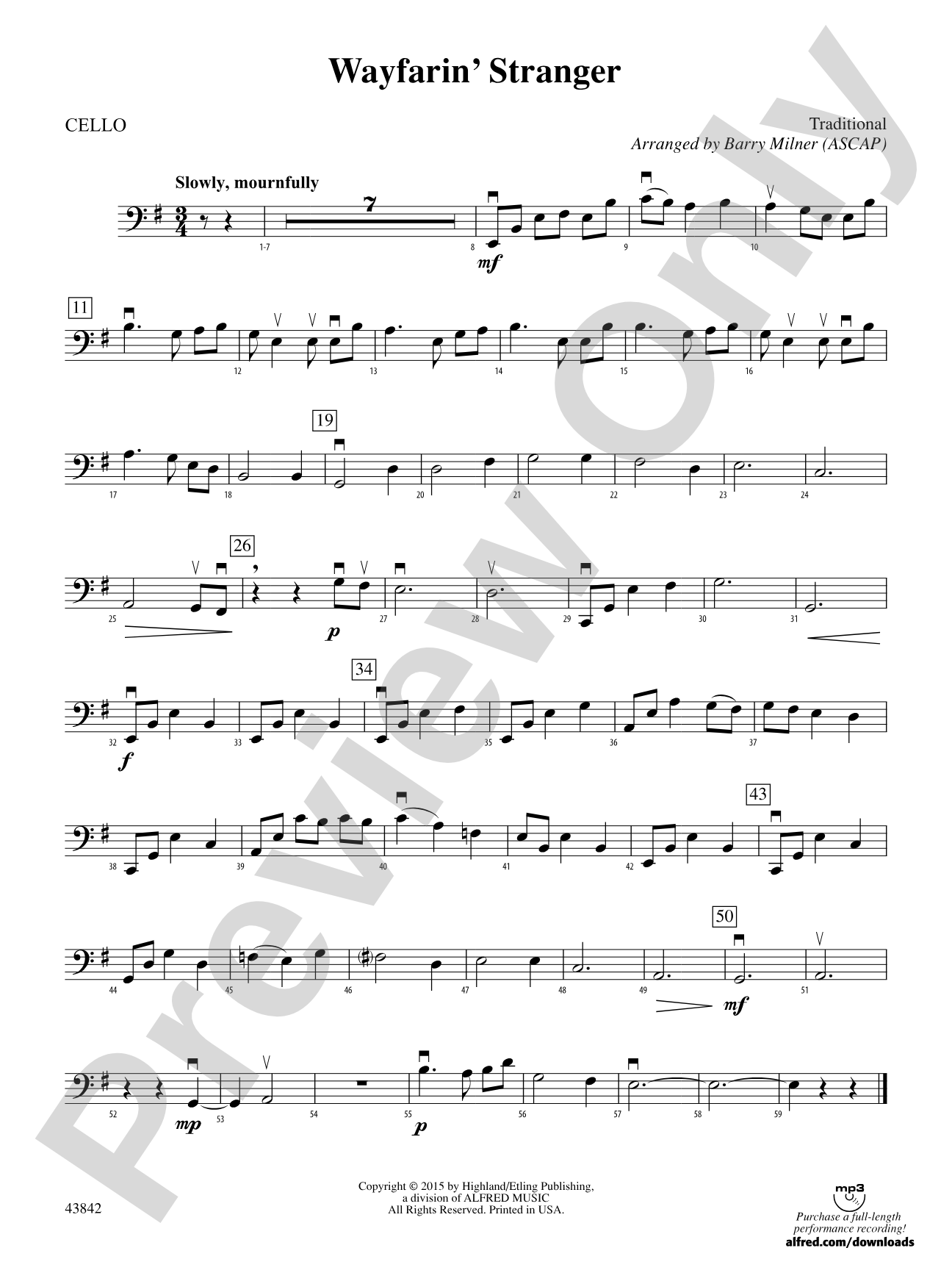 Wayfarin' Stranger: Cello