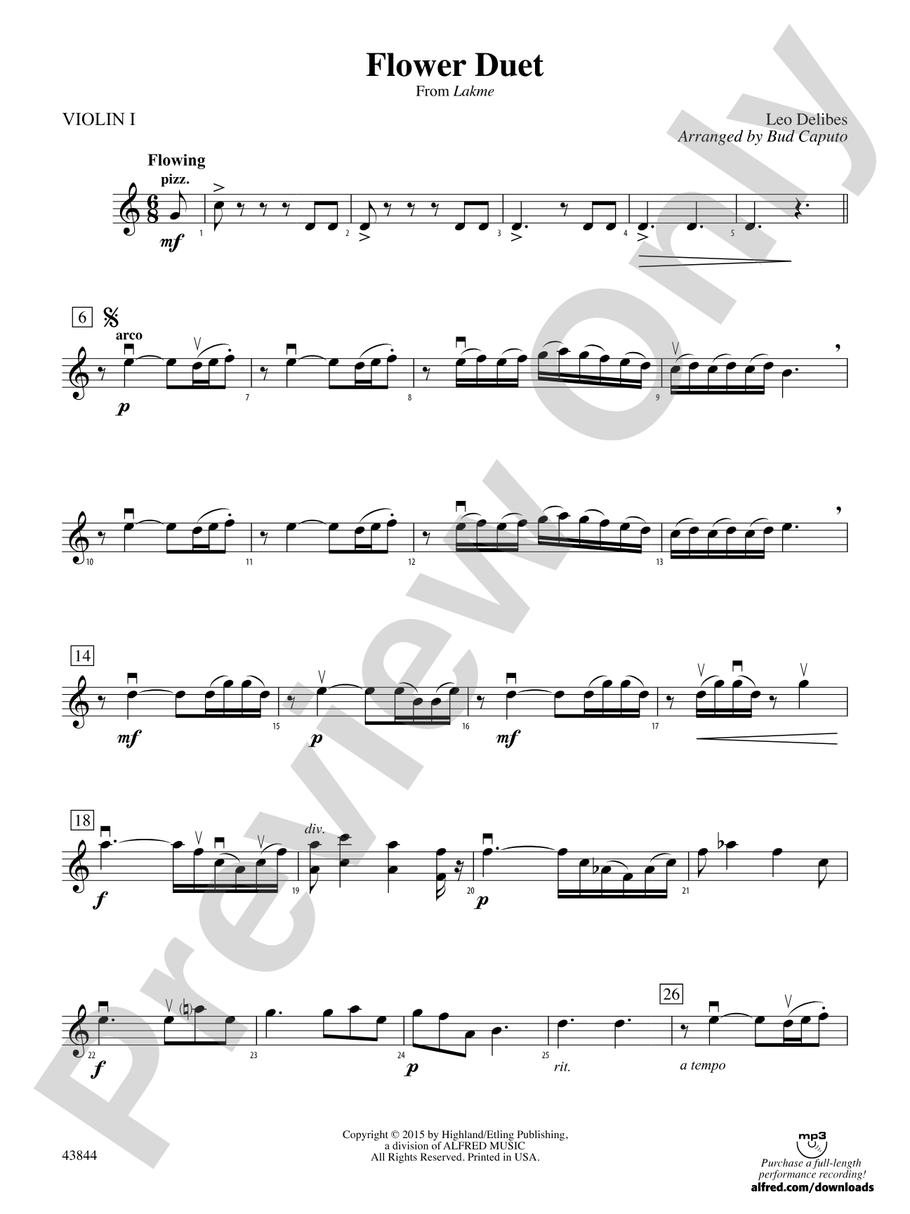 Flower Duet: 1st Violin