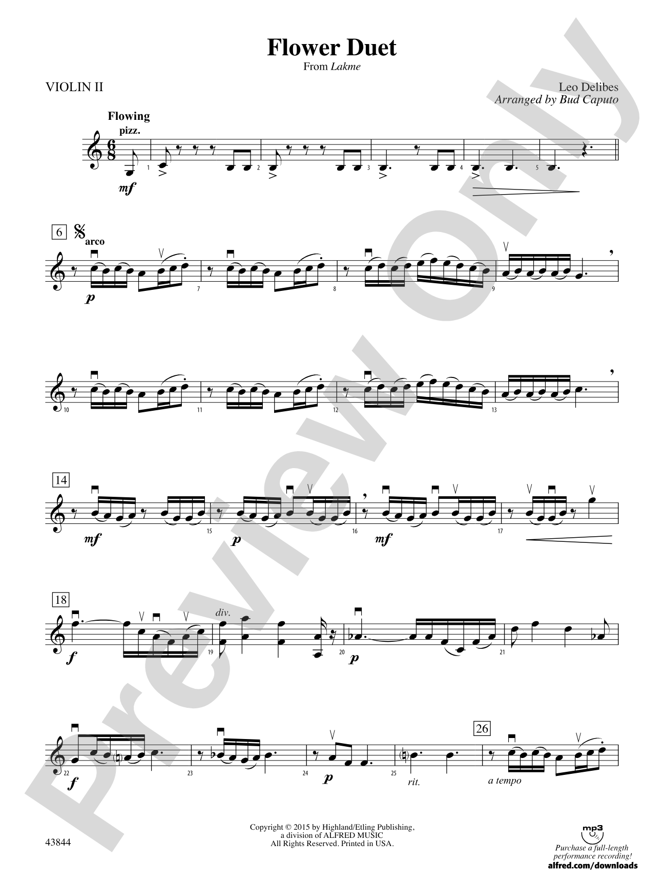 Flower Duet: 2nd Violin