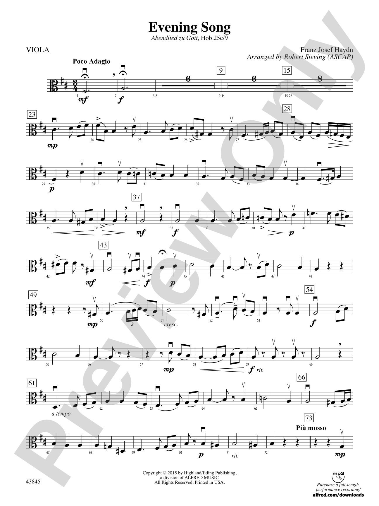 Evening Song: Viola