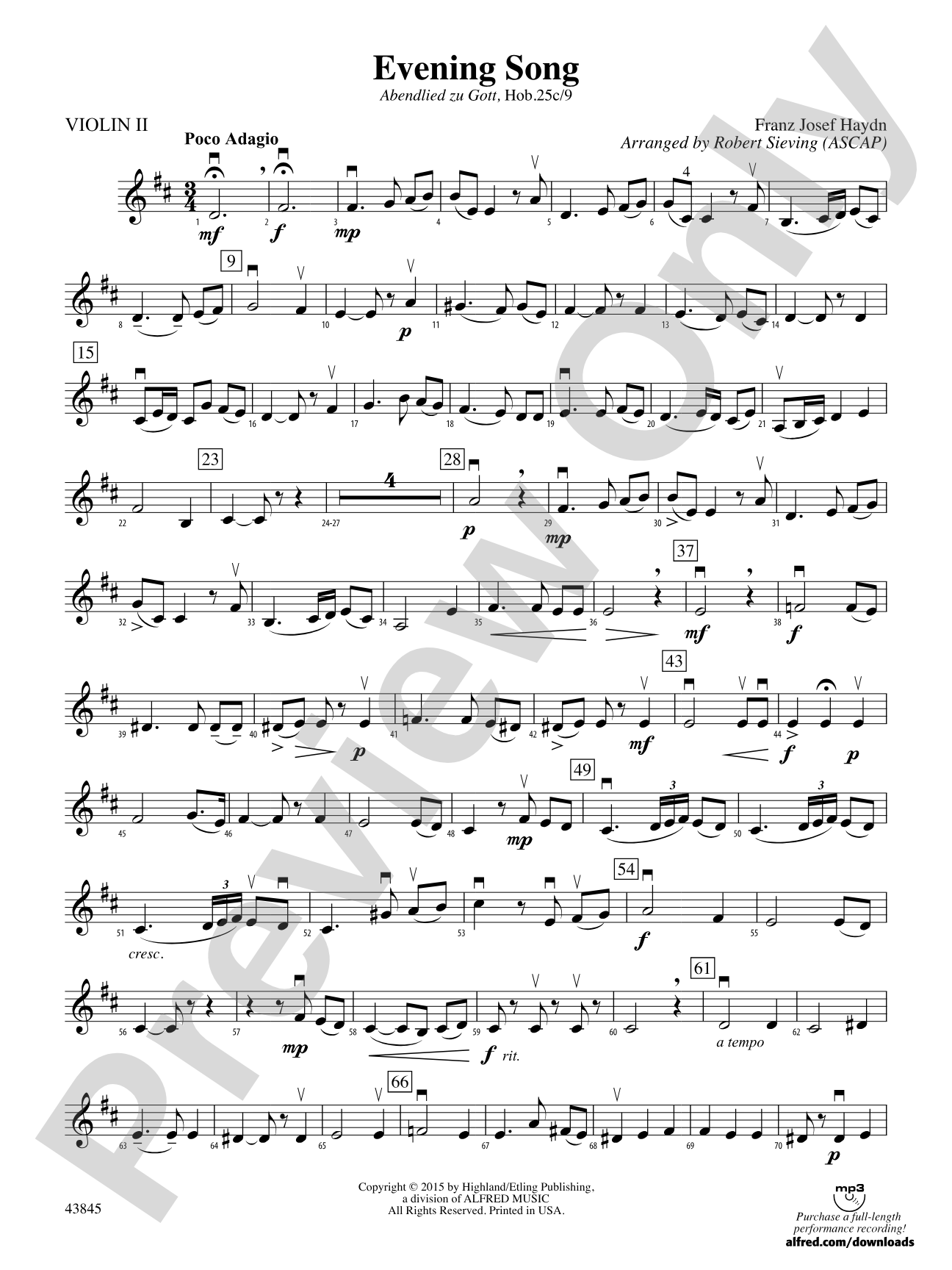 Evening Song: 2nd Violin