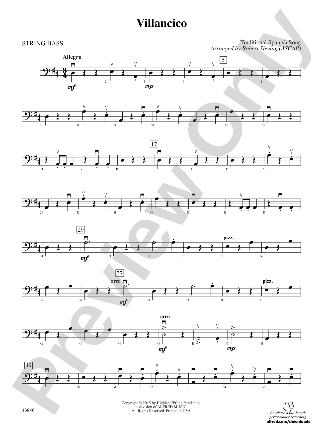 Villancico: String Bass
