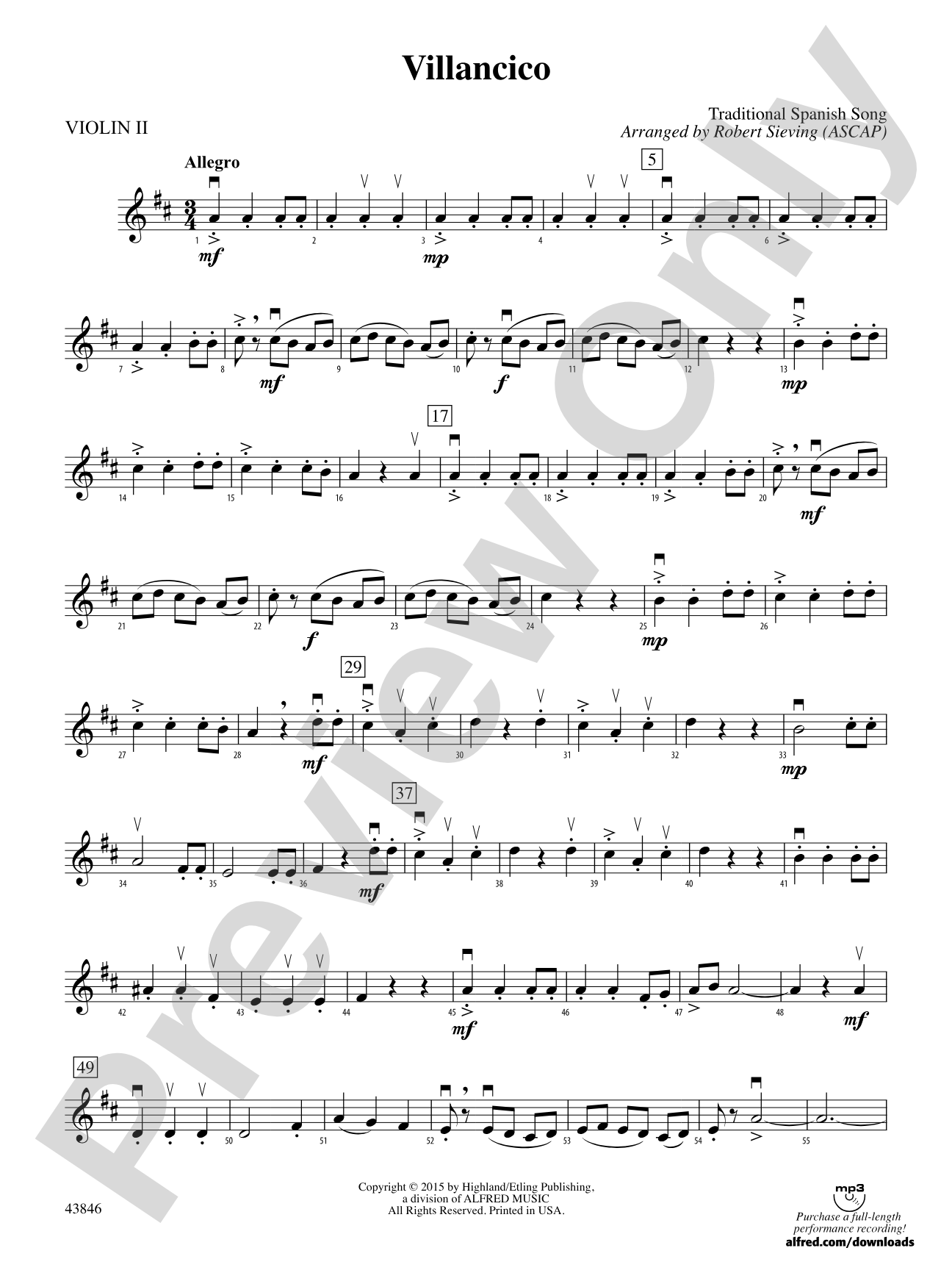 Villancico: 2nd Violin