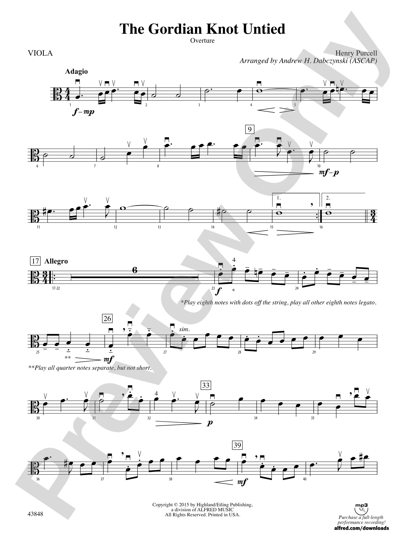 The Gordian Knot Untied: Viola