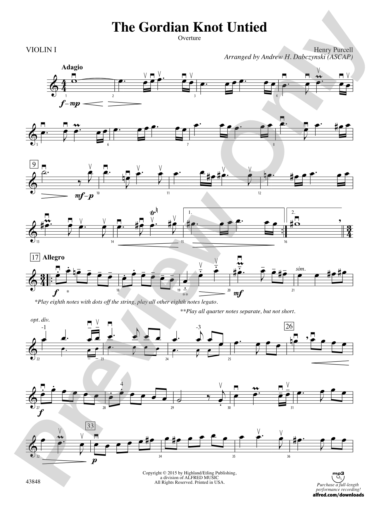 The Gordian Knot Untied: 1st Violin