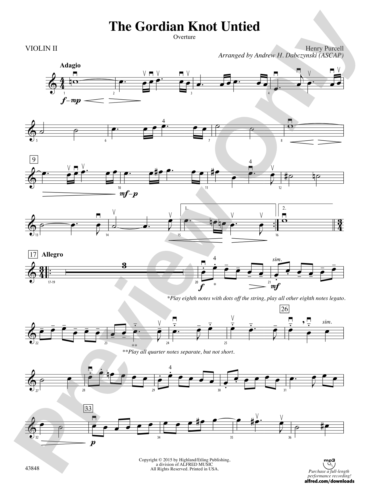 The Gordian Knot Untied: 2nd Violin