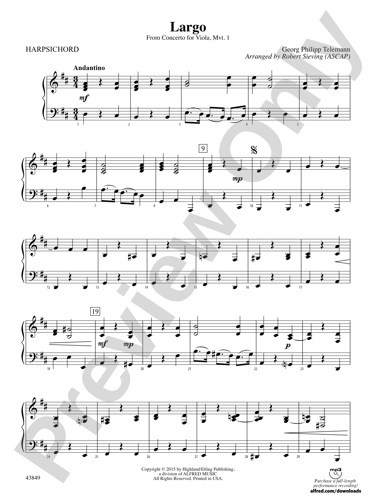 Largo: Piano Accompaniment