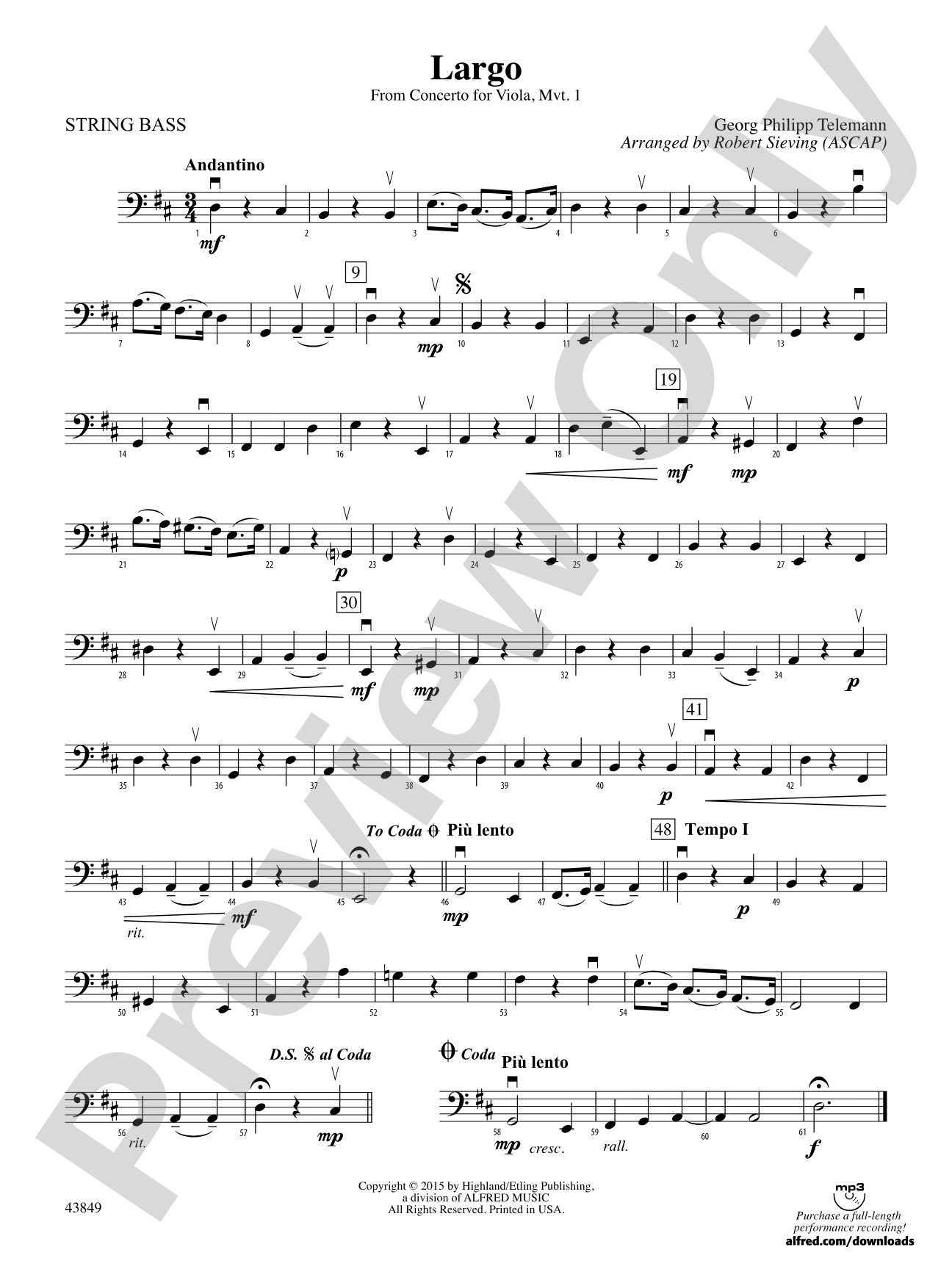 Largo: String Bass