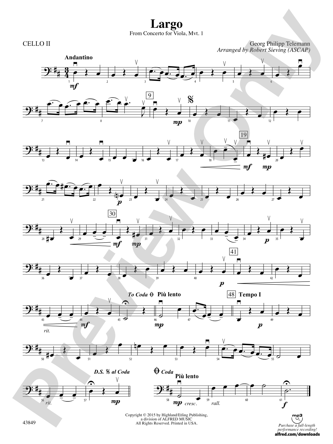 Largo: 2nd Cello