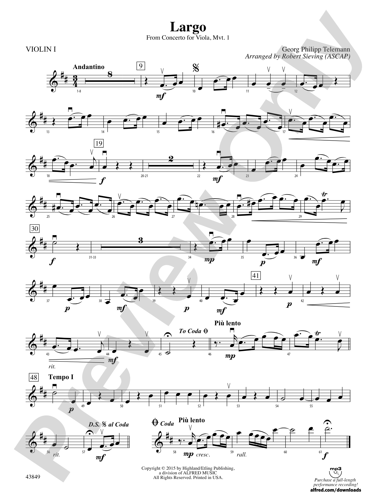 Largo: 1st Violin