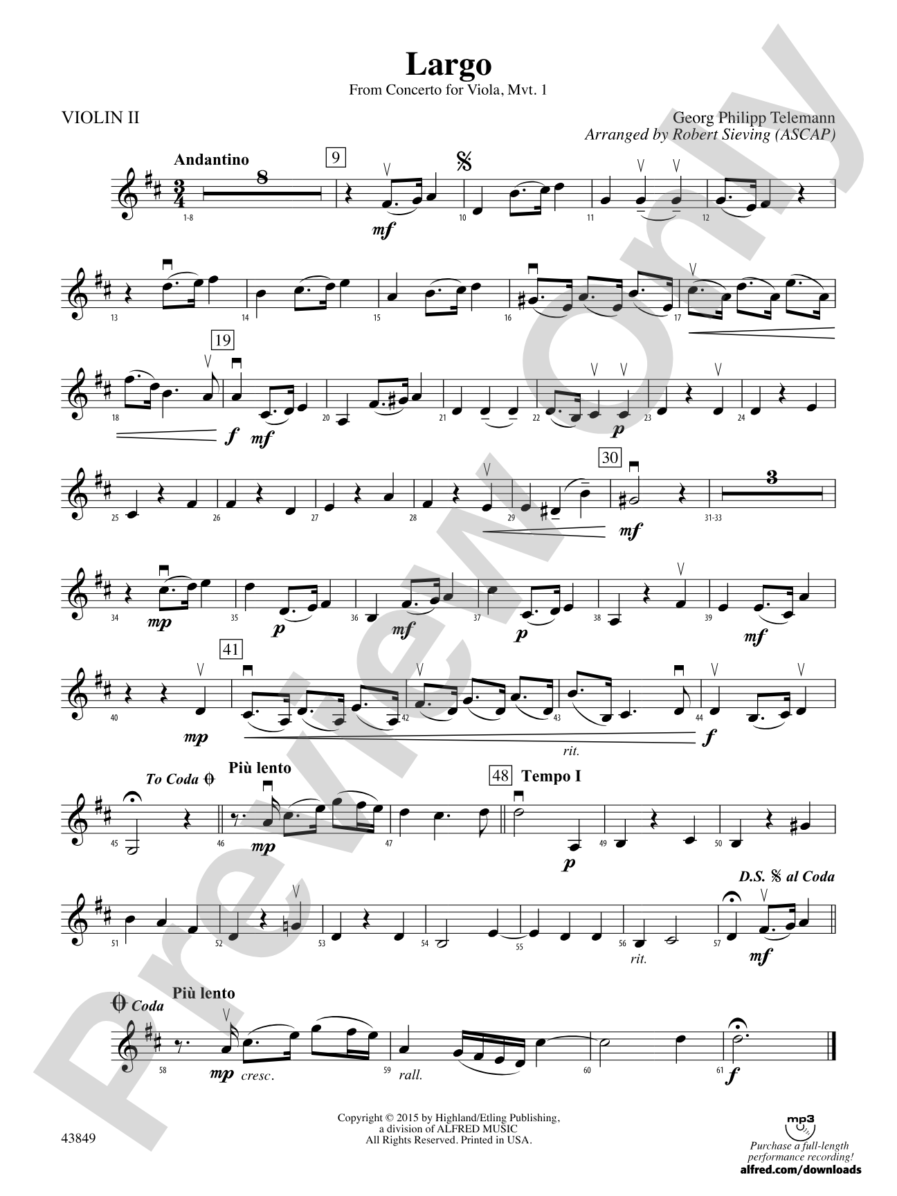 Largo: 2nd Violin
