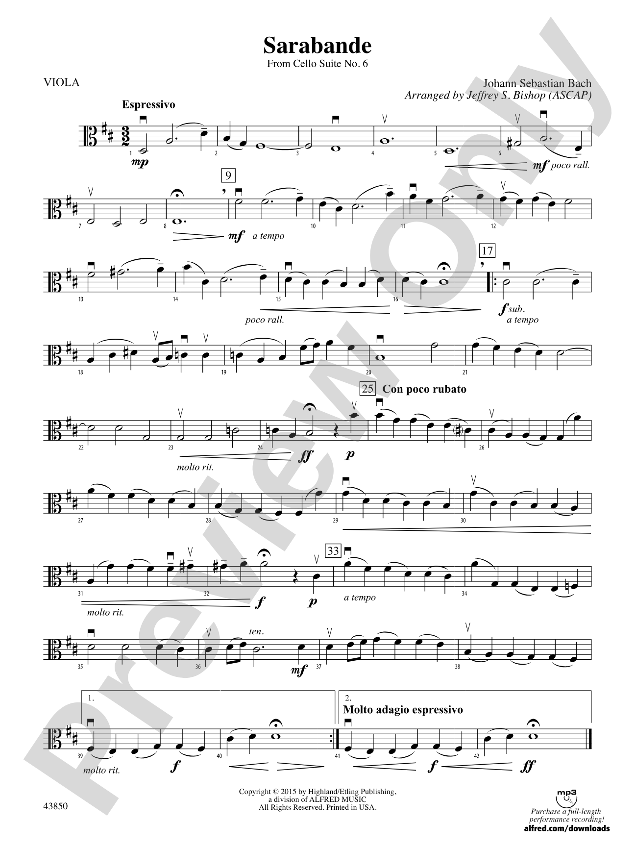 Sarabande: Viola