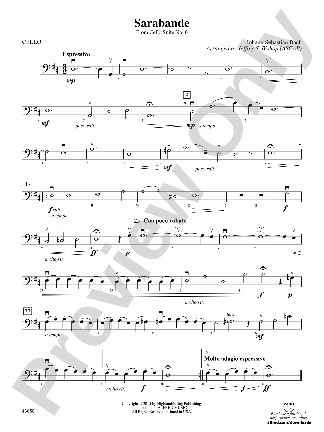 Sarabande: Cello