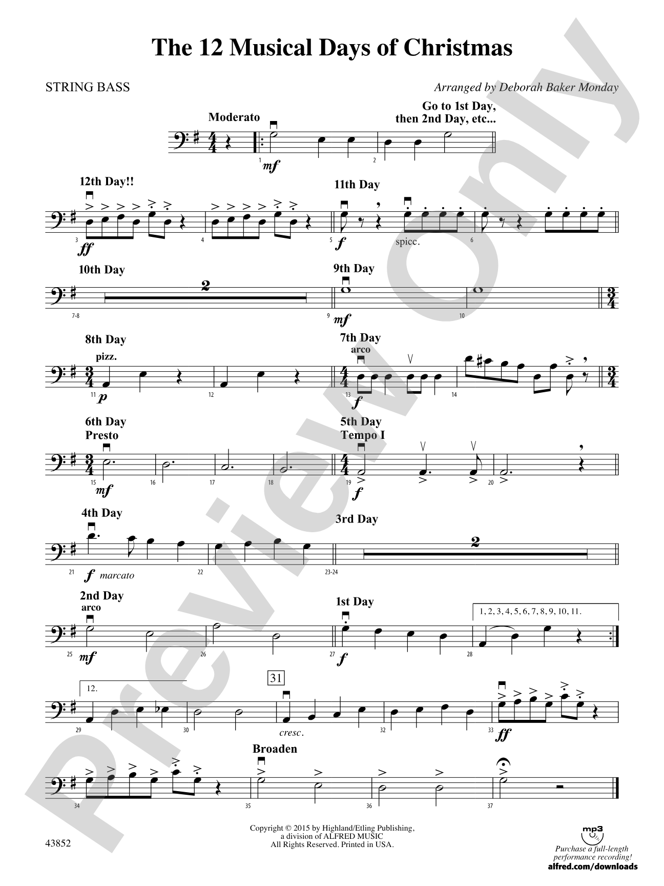 The 12 Musical Days of Christmas: String Bass