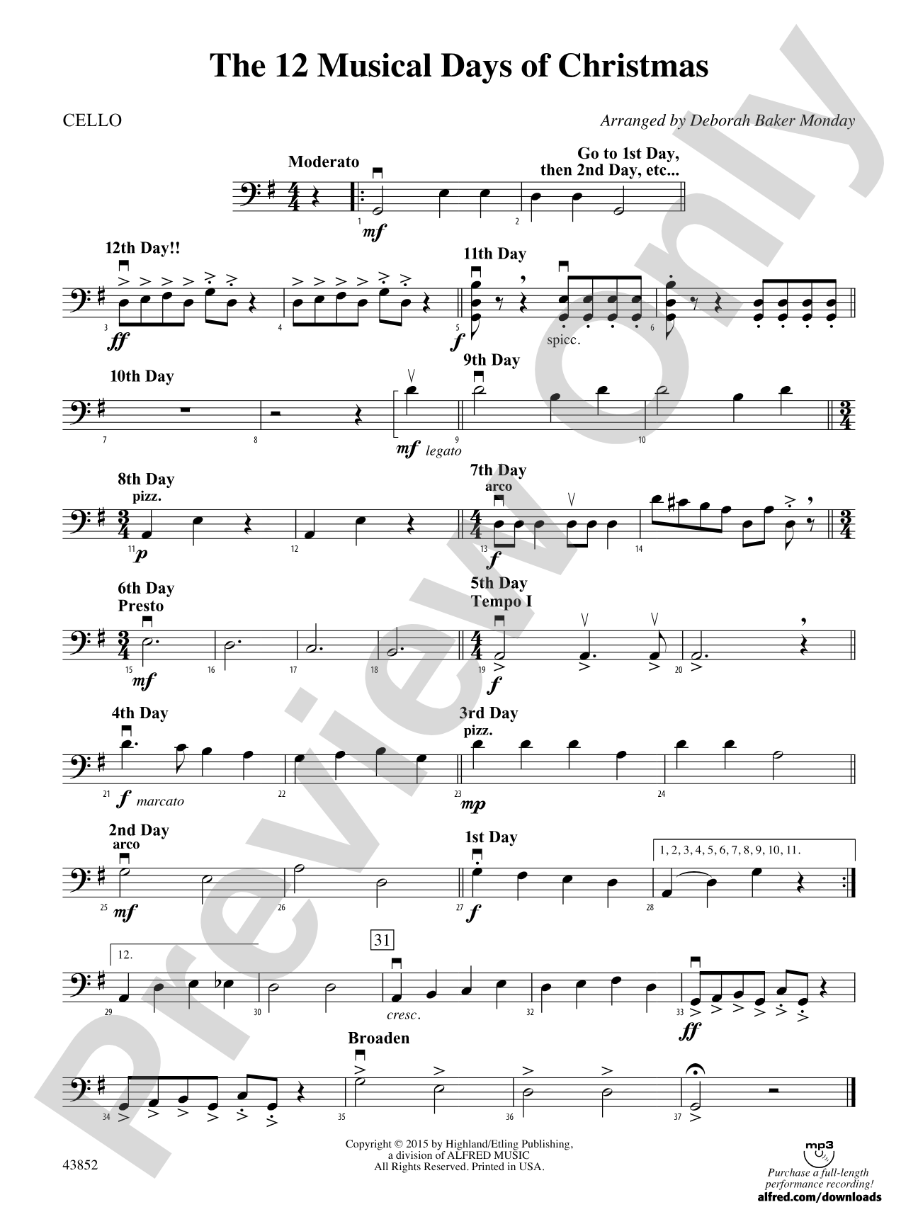 The 12 Musical Days of Christmas: Cello