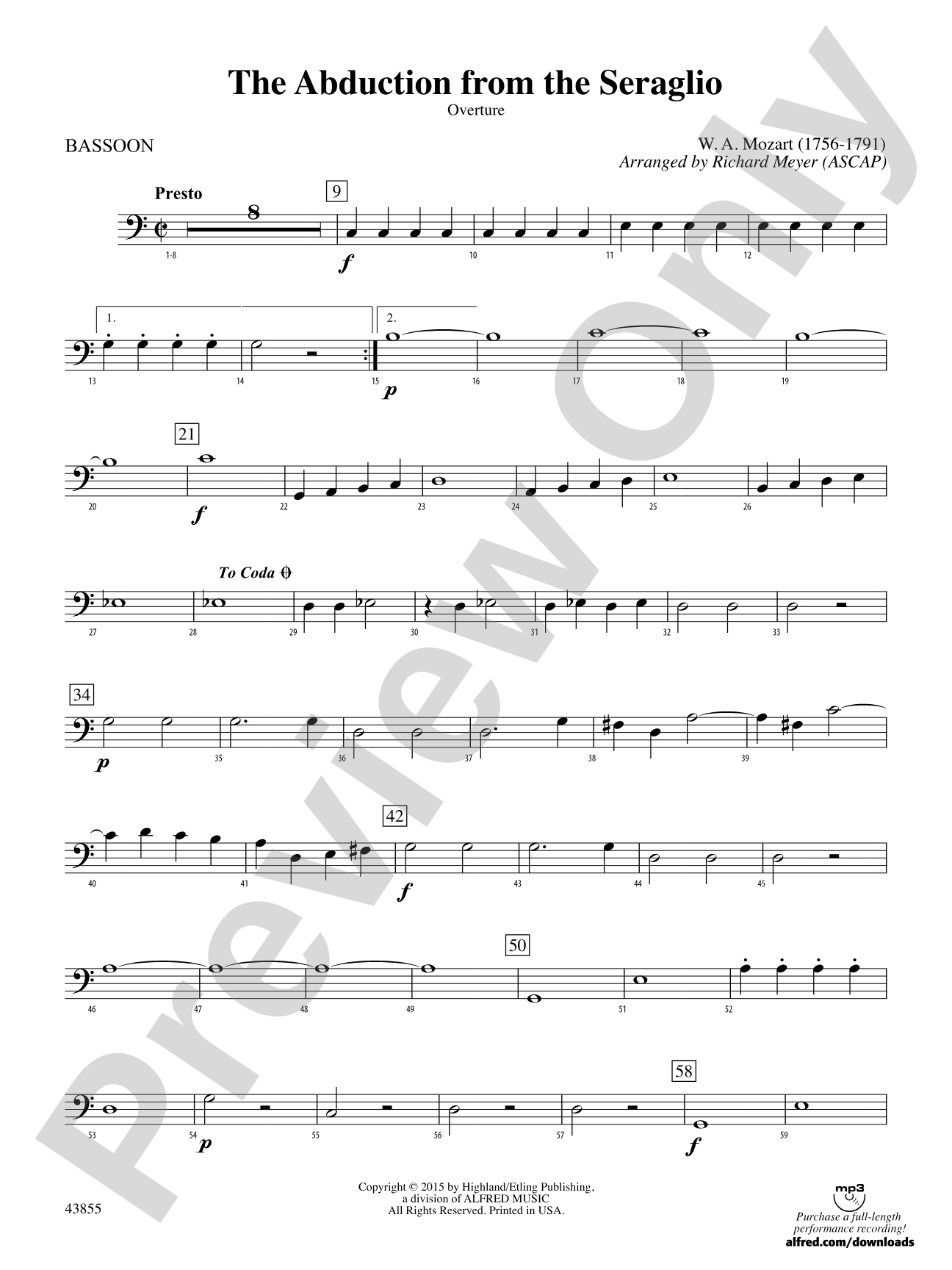 The Abduction from the Seraglio: Bassoon