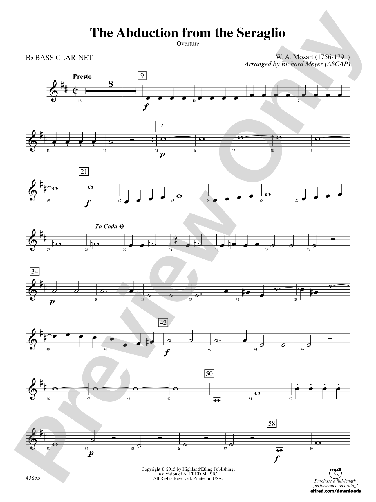 The Abduction from the Seraglio: B-flat Bass Clarinet