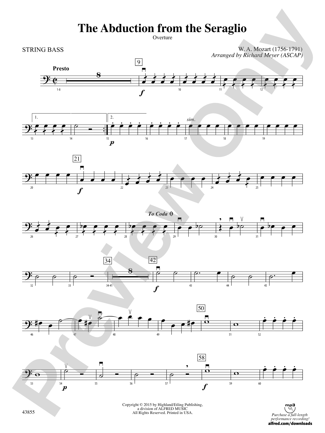 The Abduction from the Seraglio: String Bass