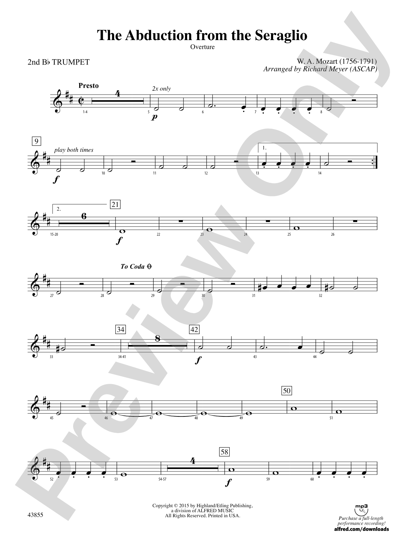 The Abduction from the Seraglio: 2nd B-flat Trumpet