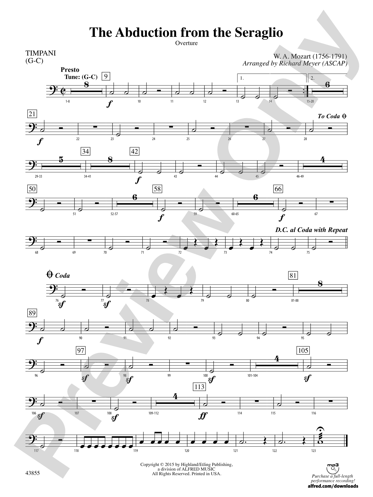 The Abduction from the Seraglio: Timpani