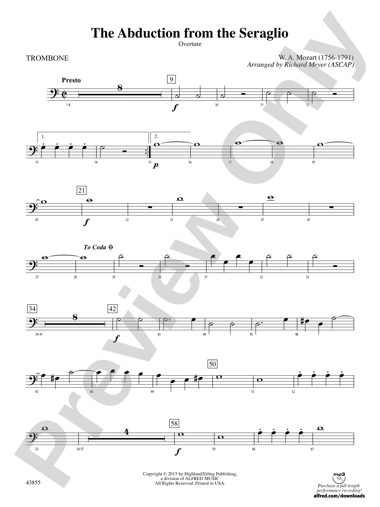 The Abduction from the Seraglio: 1st Trombone