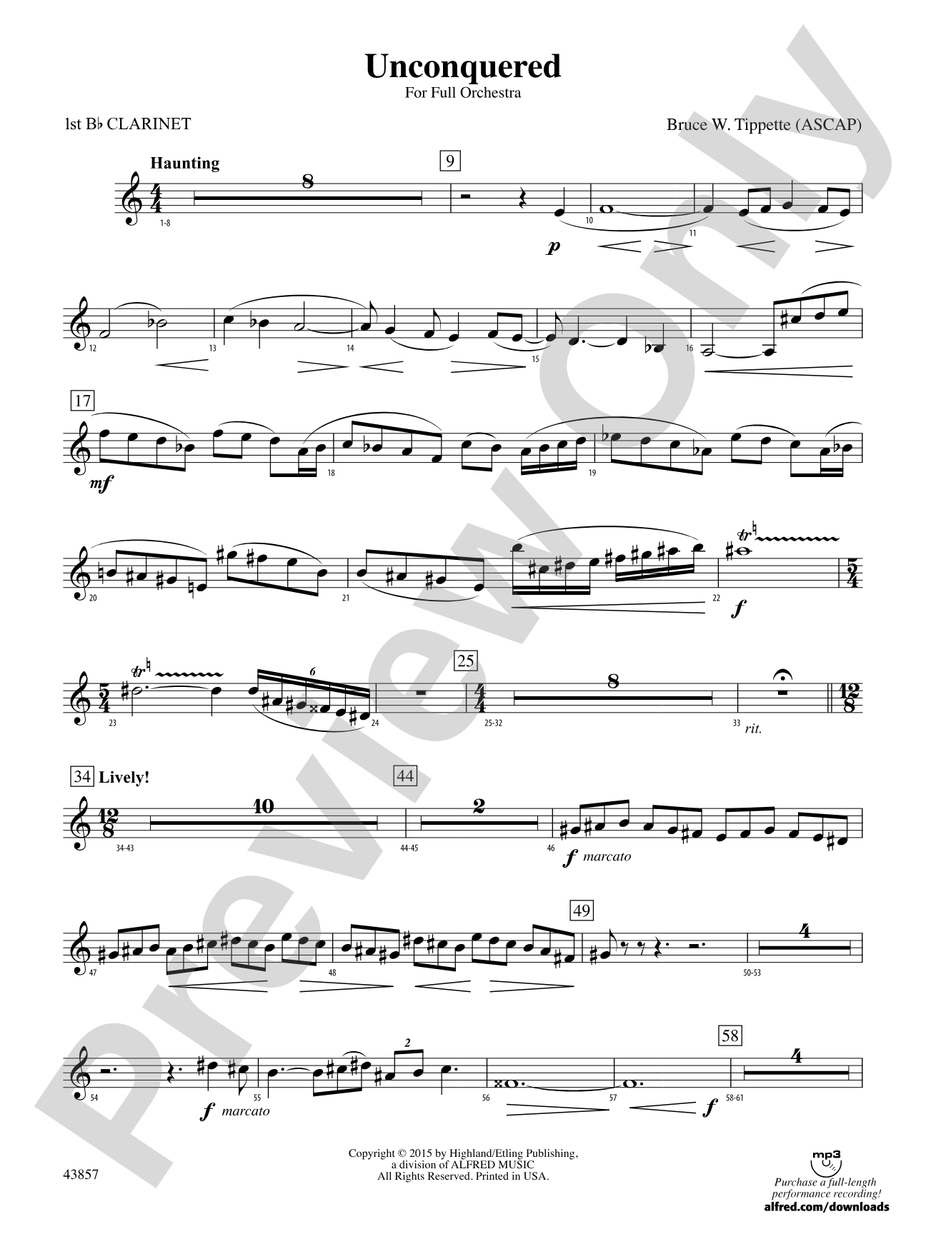 Unconquered: 1st B-flat Clarinet