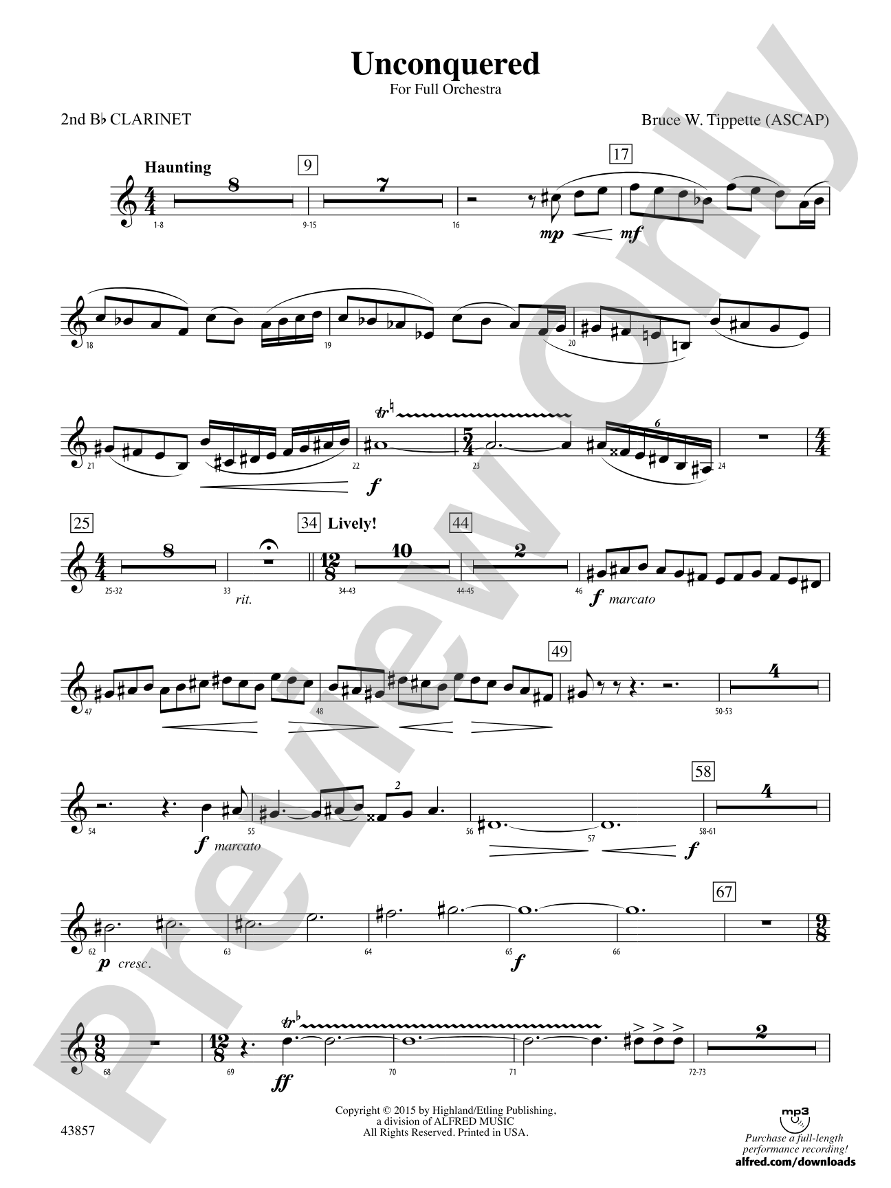 Unconquered: 2nd B-flat Clarinet